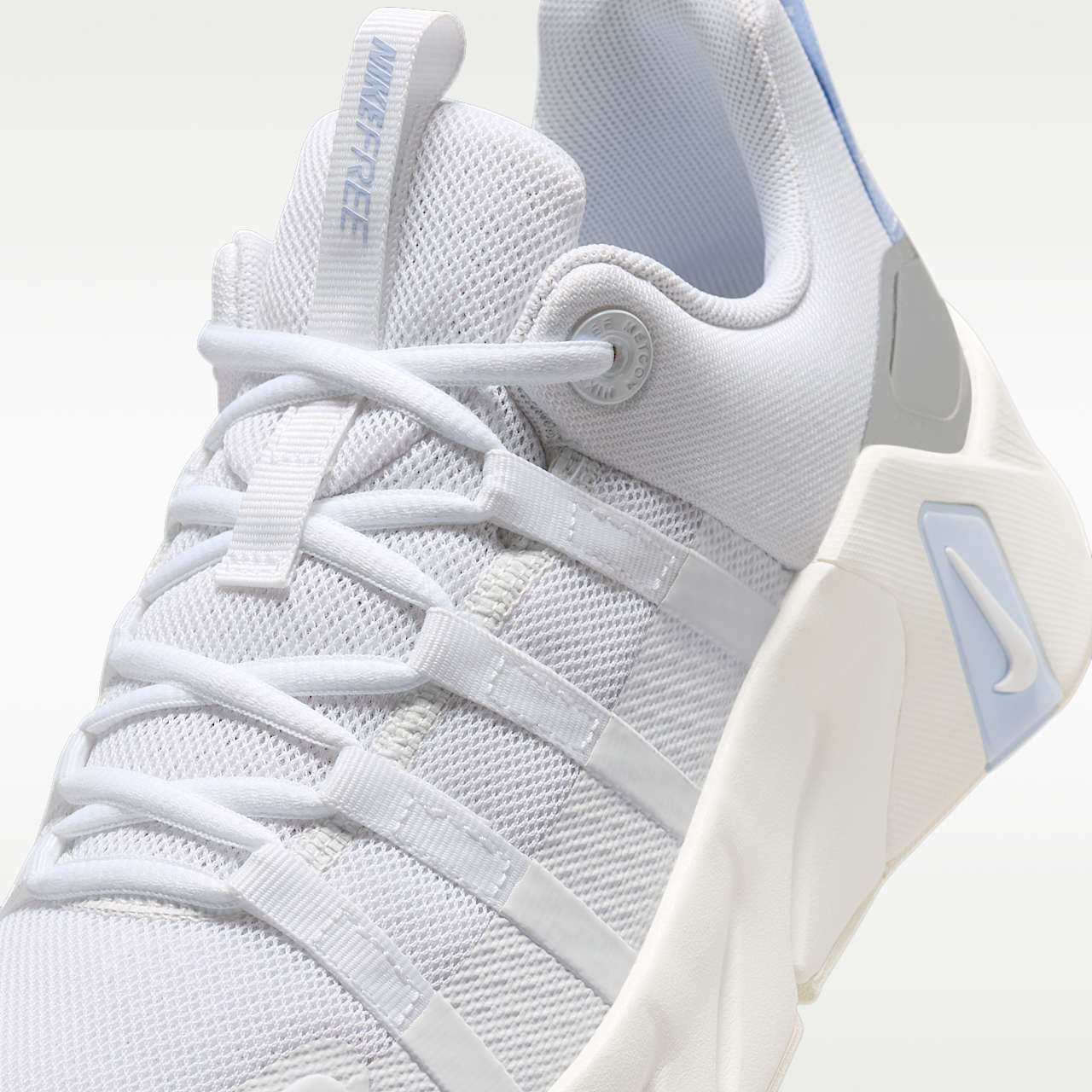Nike Free sneaker Wit/Hydrogen Blue/Metallic Silver/Wit