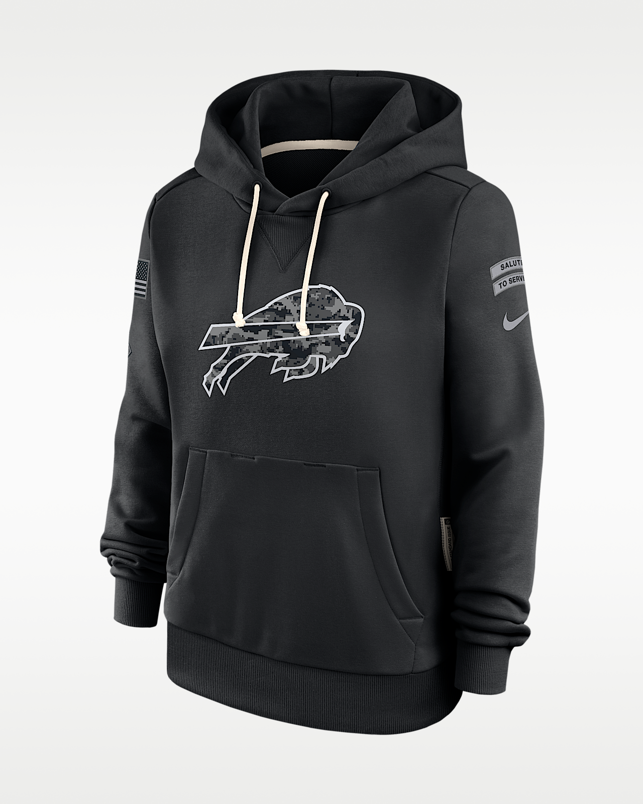 Женское худи Buffalo Bills Salute to Service Sideline Nike Dri-FIT NFL Pullover Hoodie