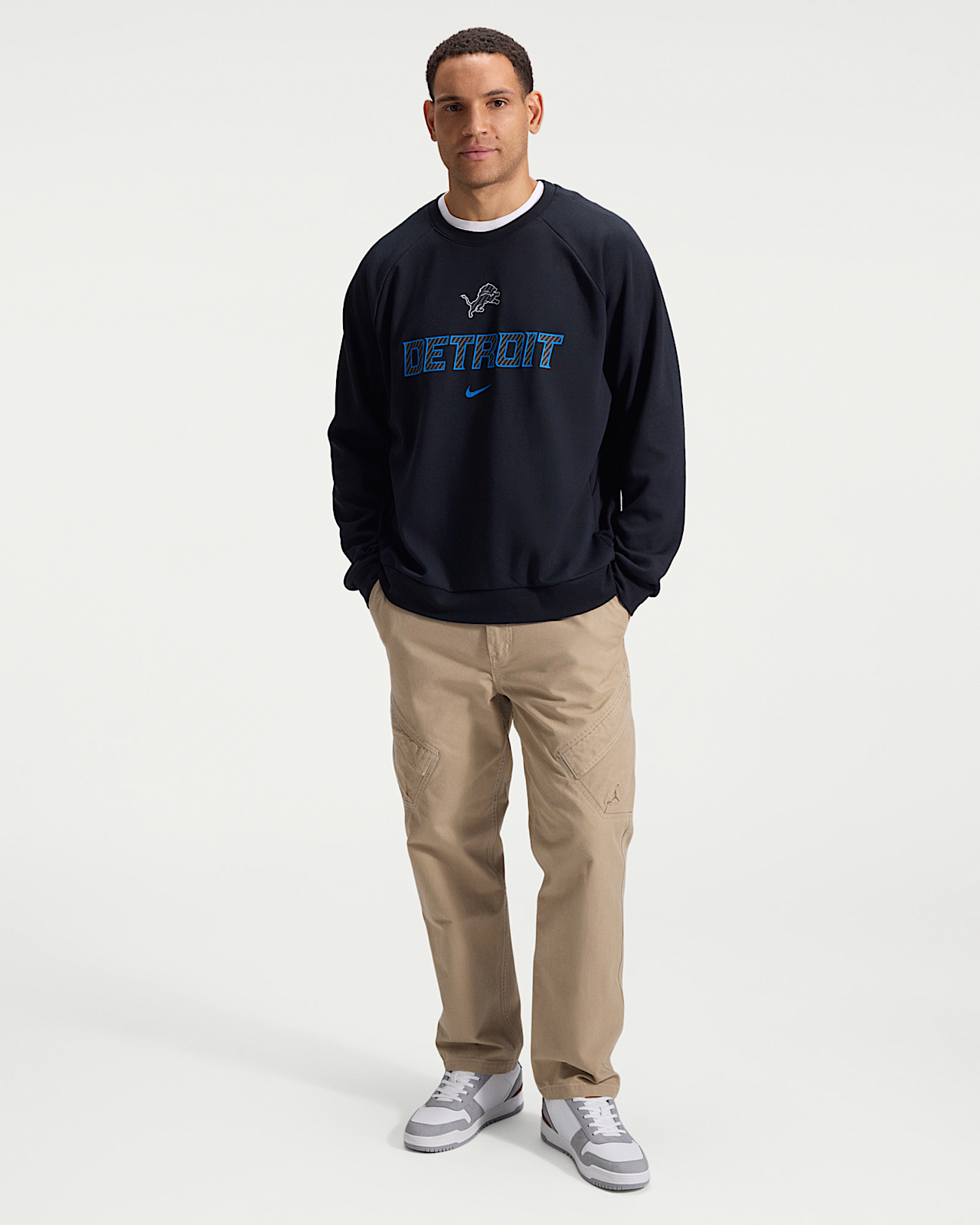 Мужские  Detroit Lions Rivalries Collection Primary Nike Dri-FIT NFL Pullover Crew
