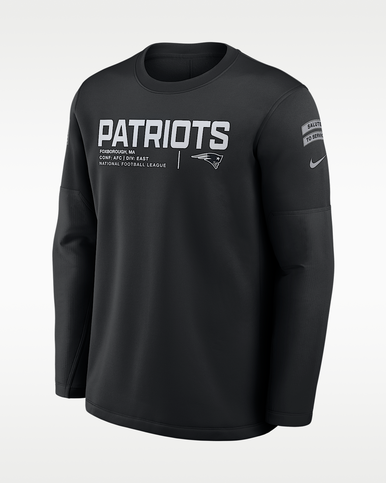 Мужские  New England Patriots Salute to Service Sideline Coaches Nike NFL Pullover Crew