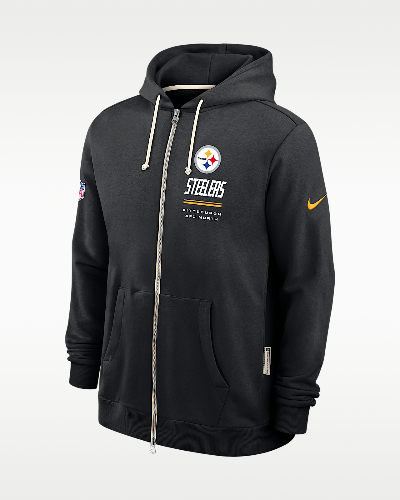 Мужское худи Pittsburgh Steelers Sideline Standard Issue Nike Dri-FIT NFL Full-Zip Hoodie