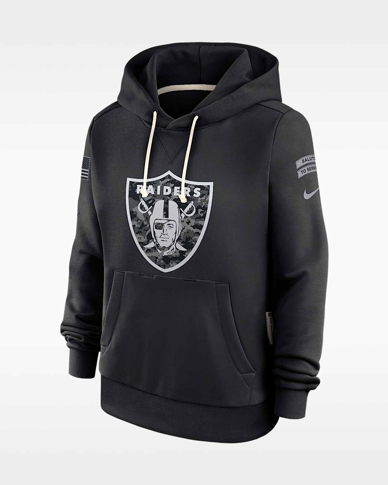 Женское худи Las Vegas Raiders Salute to Service Sideline Nike Dri-FIT NFL Pullover Hoodie