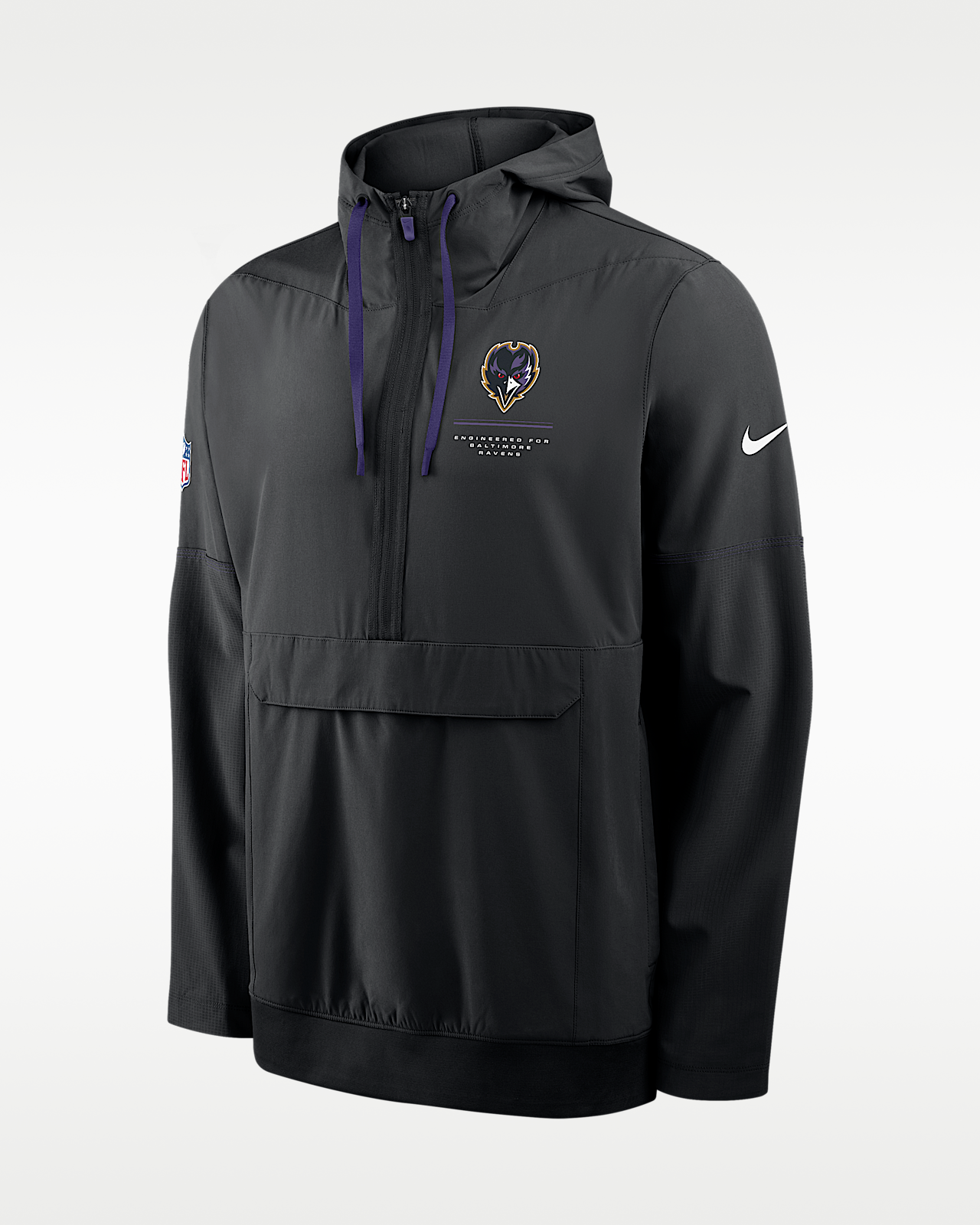 Мужская куртка Baltimore Ravens Sideline Anorak Nike NFL 1/2-Zip Hooded