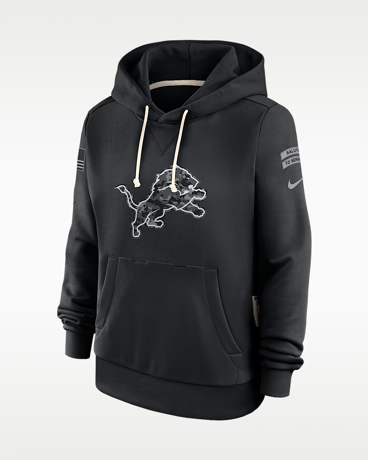 Женское худи Detroit Lions Salute to Service Sideline Nike Dri-FIT NFL Pullover Hoodie