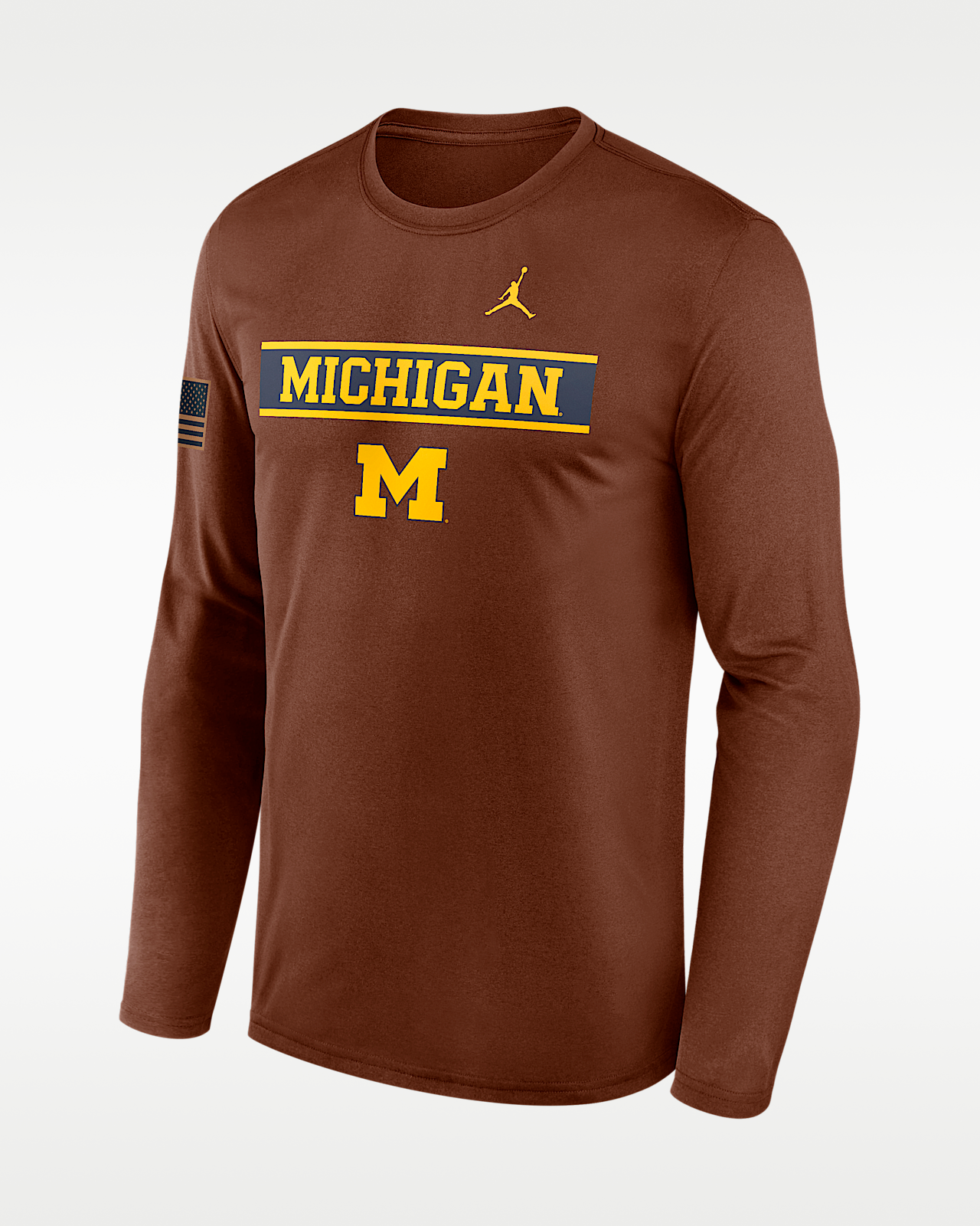 Мужская футболка Michigan Courtside Jordan Brand Dri-FIT College Long-Sleeve