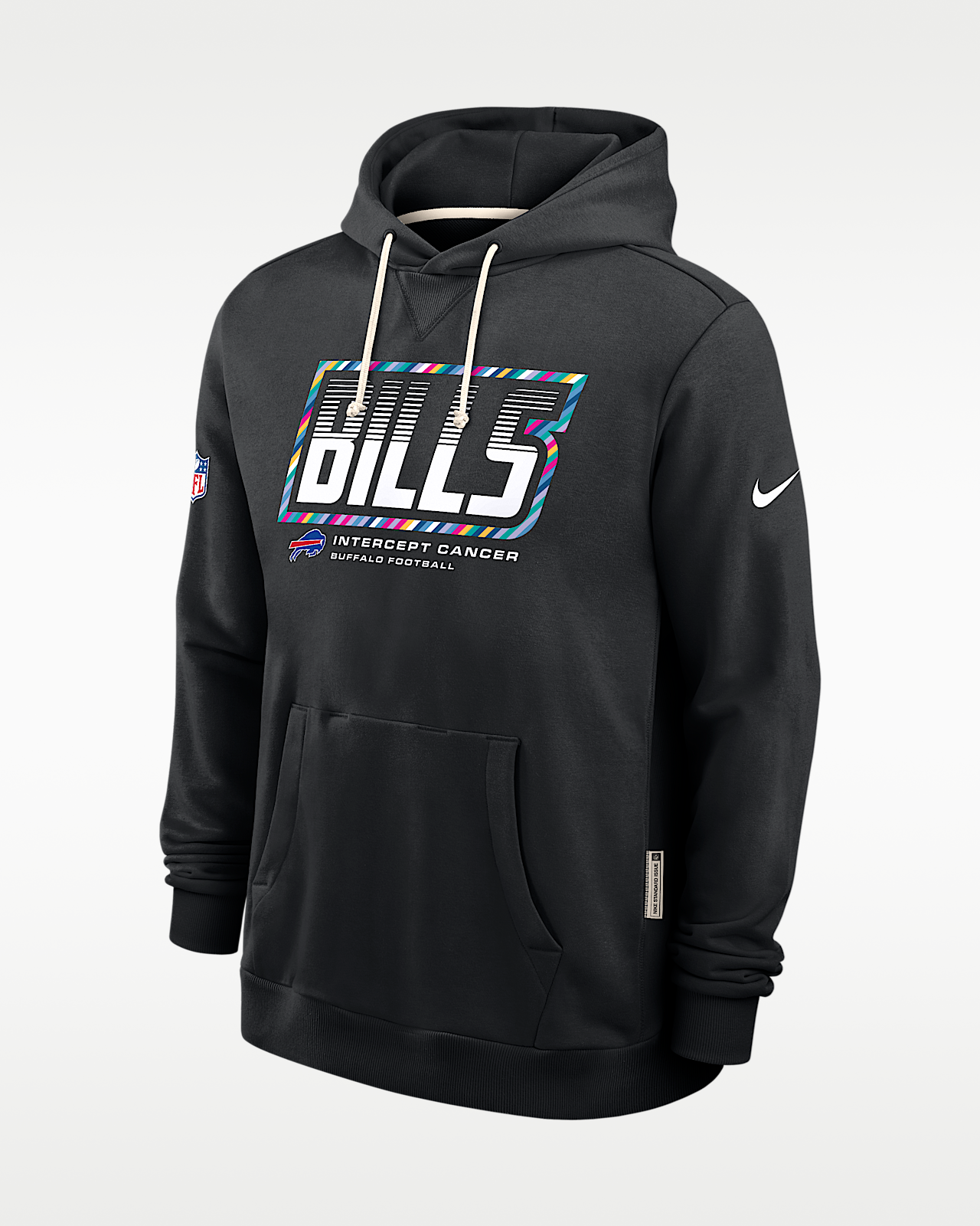 Мужское худи Buffalo Bills Crucial Catch Sideline Standard Issue Nike Dri-FIT NFL Pullover Hoodie
