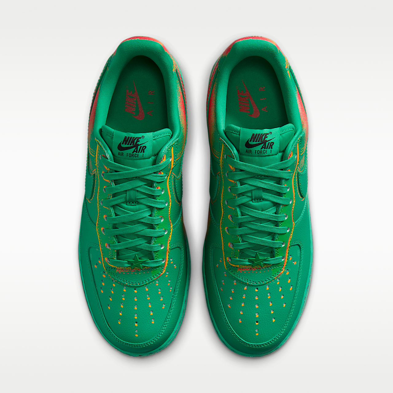 Nike Air Force 1 sneaker Stadium Green/Laser Orange/Bright Crimson