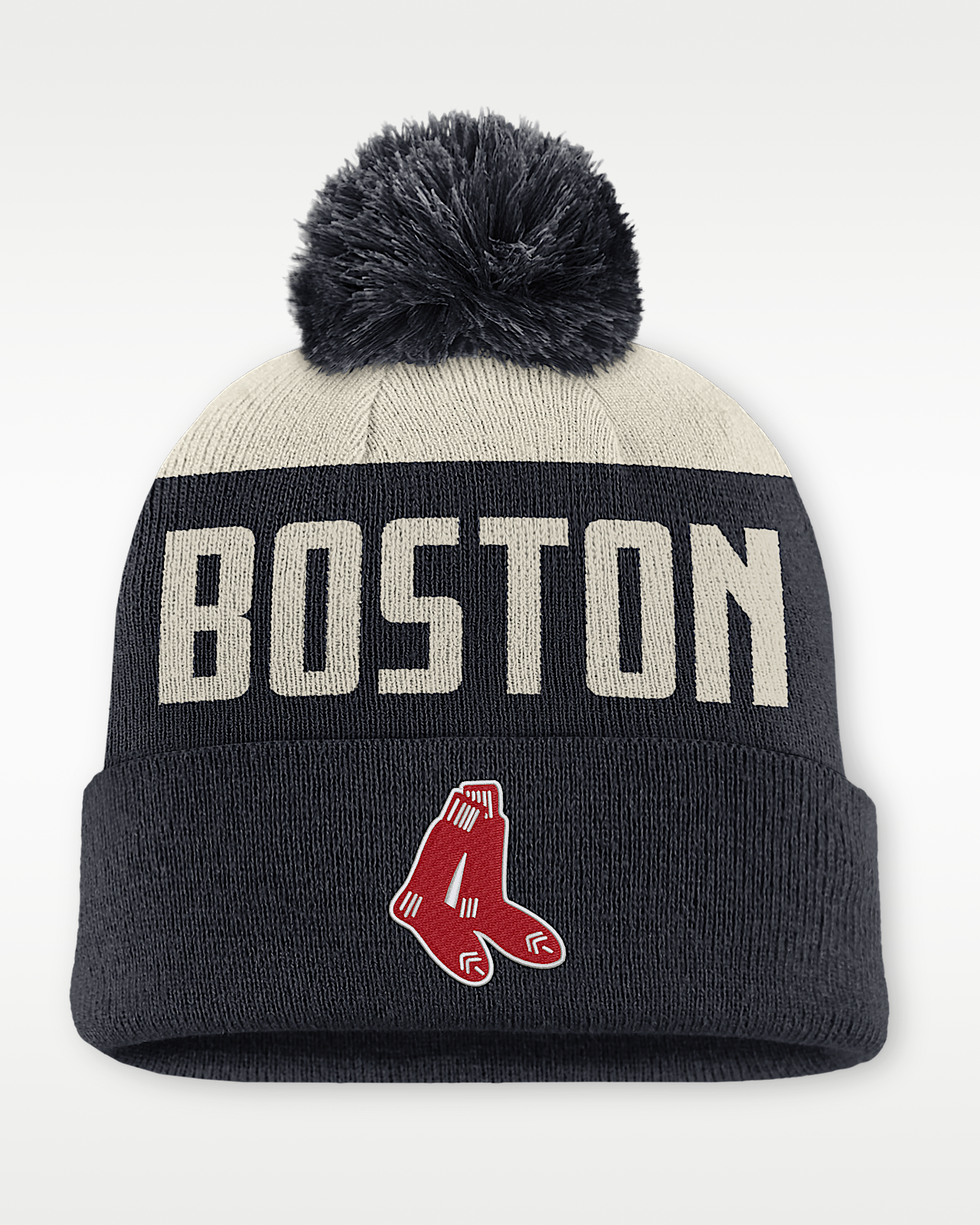 Мужские  Boston Red Sox Cooperstown Peak Nike MLB Cuffed Pom Beanie