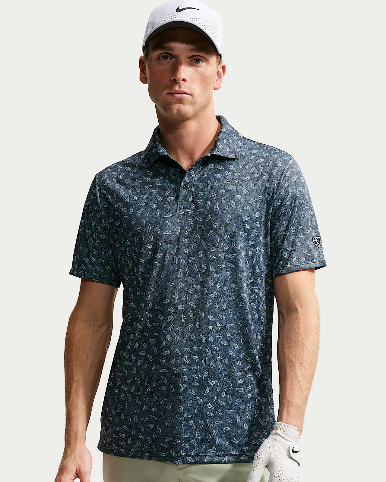 Мужские  Nike Par Dri-FIT Grass Print Golf Polo