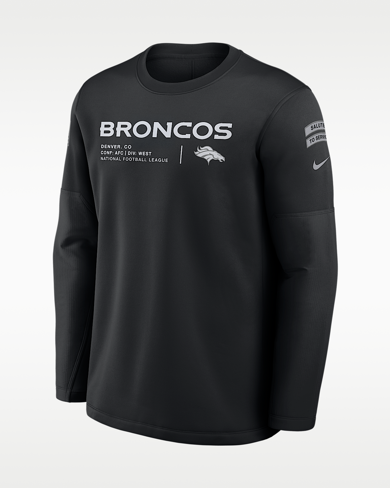 Мужские  Denver Broncos Salute to Service Sideline Coaches Nike NFL Pullover Crew