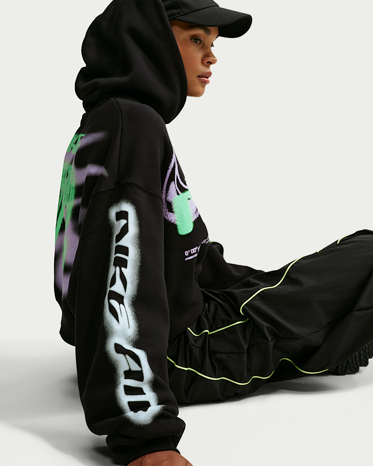 Женское худи Nike Studio Fleece Medium Weight Cropped Oversized Pullover Hoodie