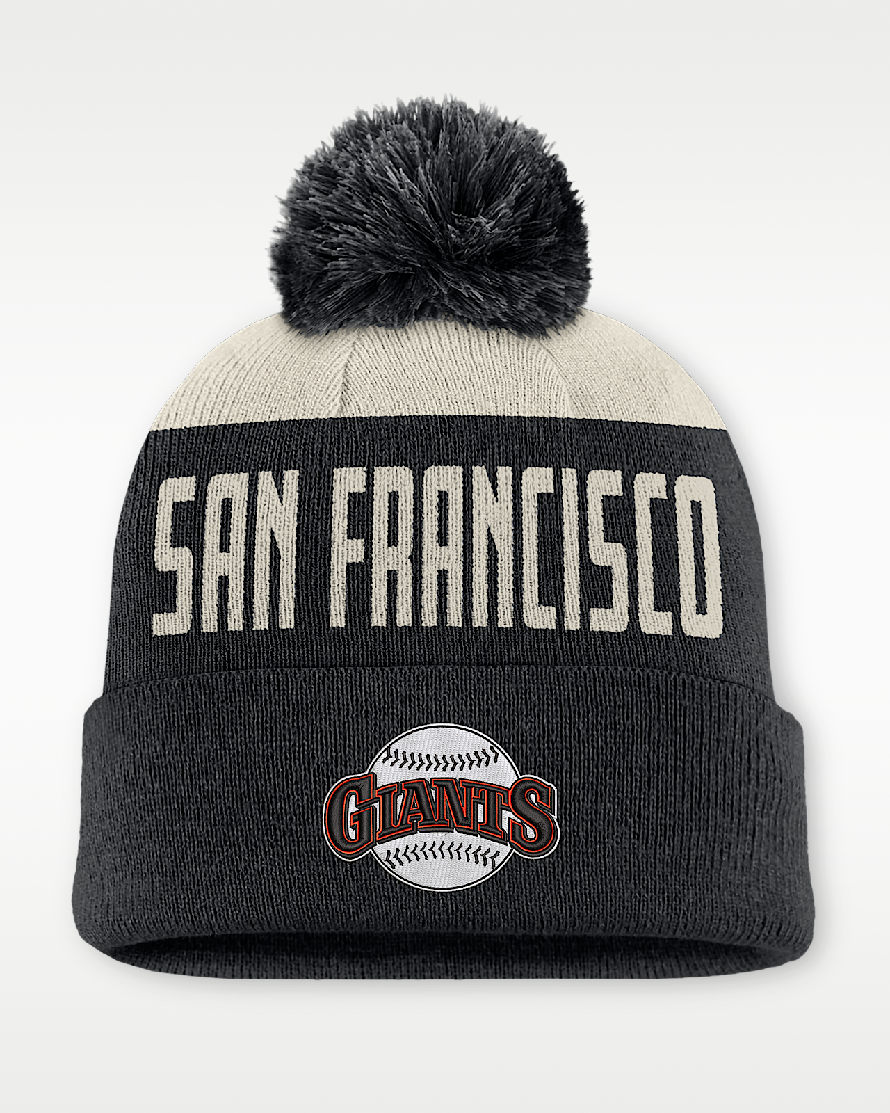Мужские  San Francisco Giants Cooperstown Peak Nike MLB Cuffed Pom Beanie