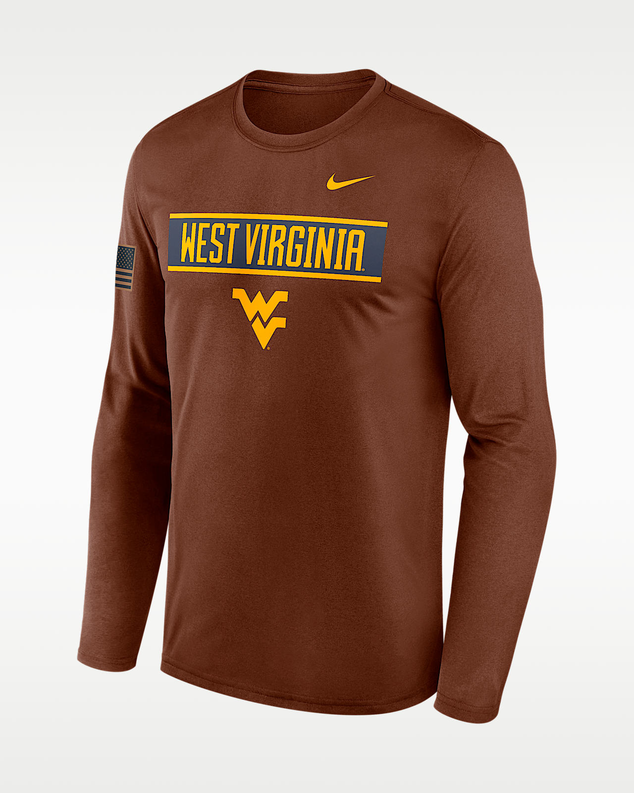 Мужская футболка West Virginia Courtside Nike Dri-FIT College Long-Sleeve