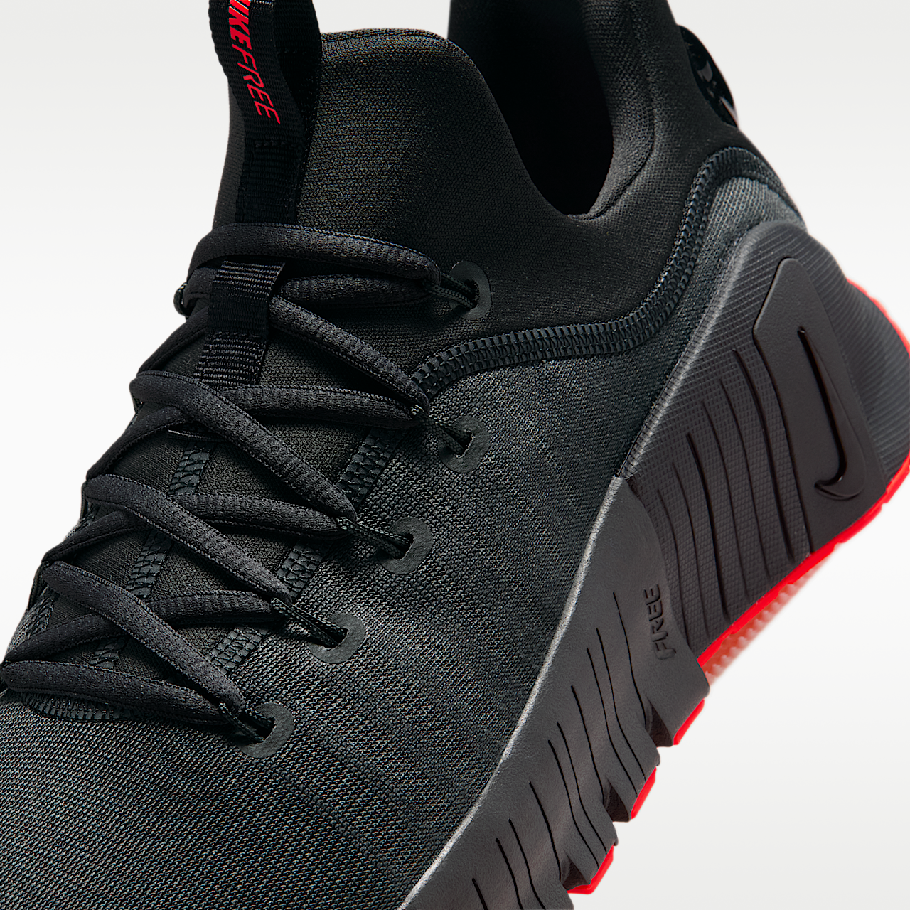 Nike Free sneaker Dark Smoke Grey/Bright Crimson/Zwart