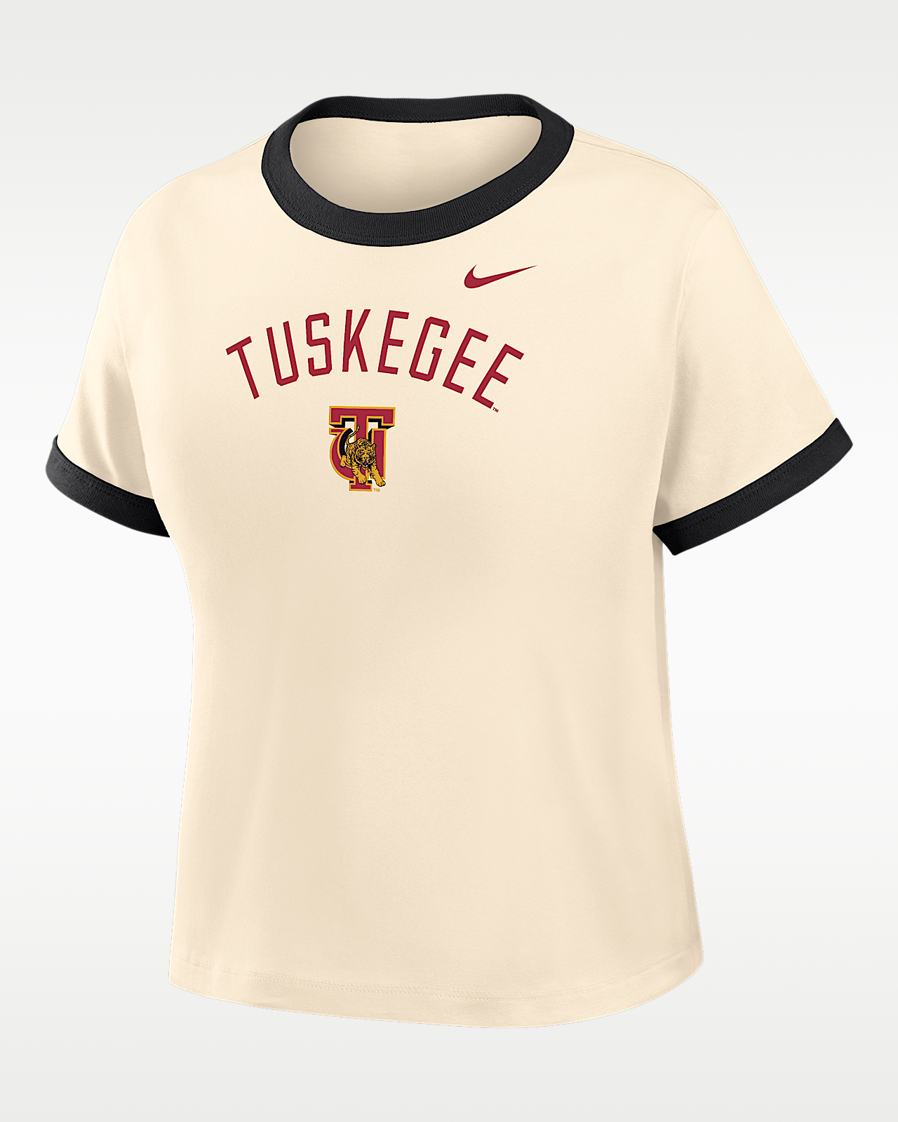 Женская футболка Nike College (Tuskegee University) Cropped Ringer