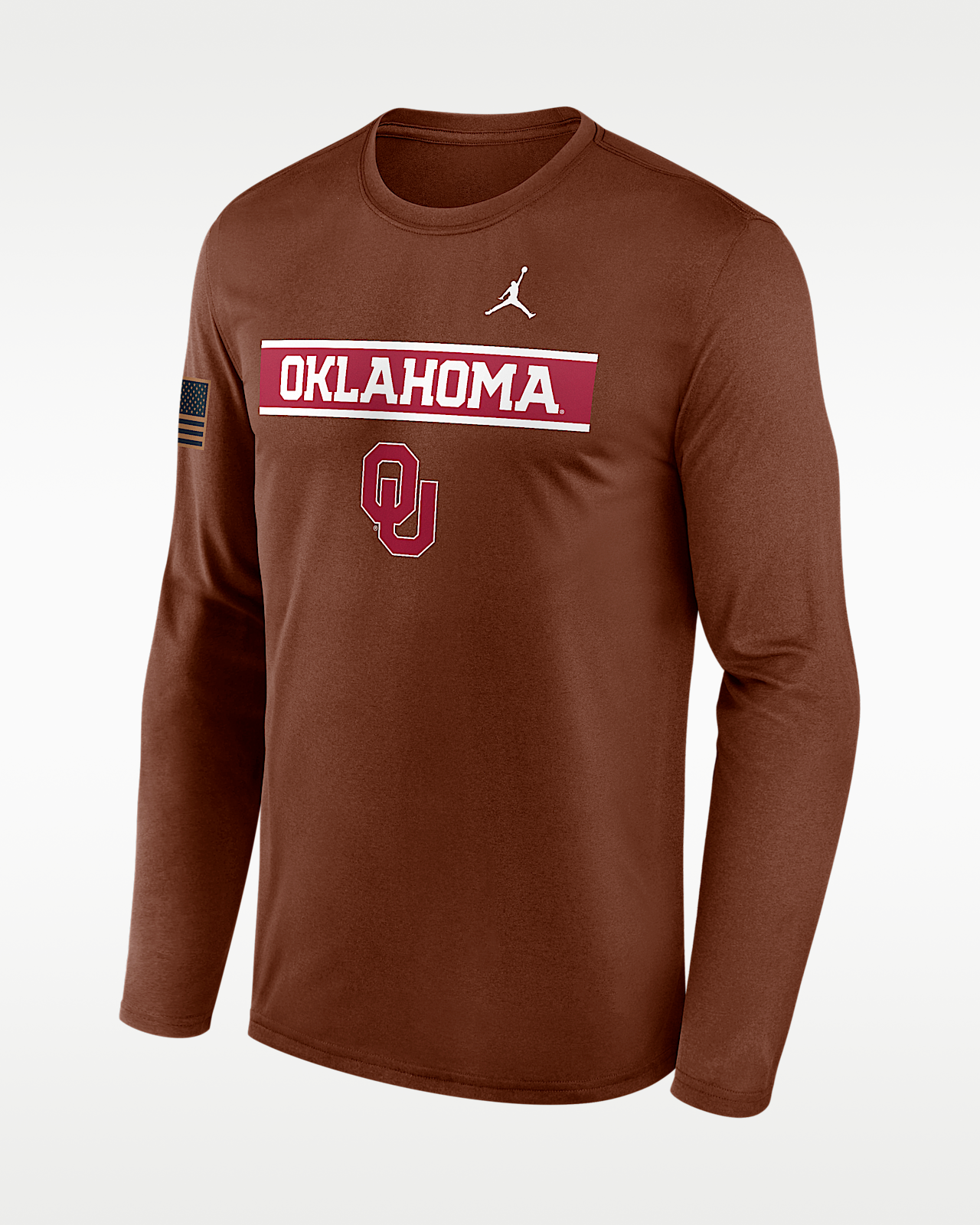 Мужская футболка Oklahoma 2026 Military Appreciation Legend Jordan Brand Dri-FIT College Long-Sleeve