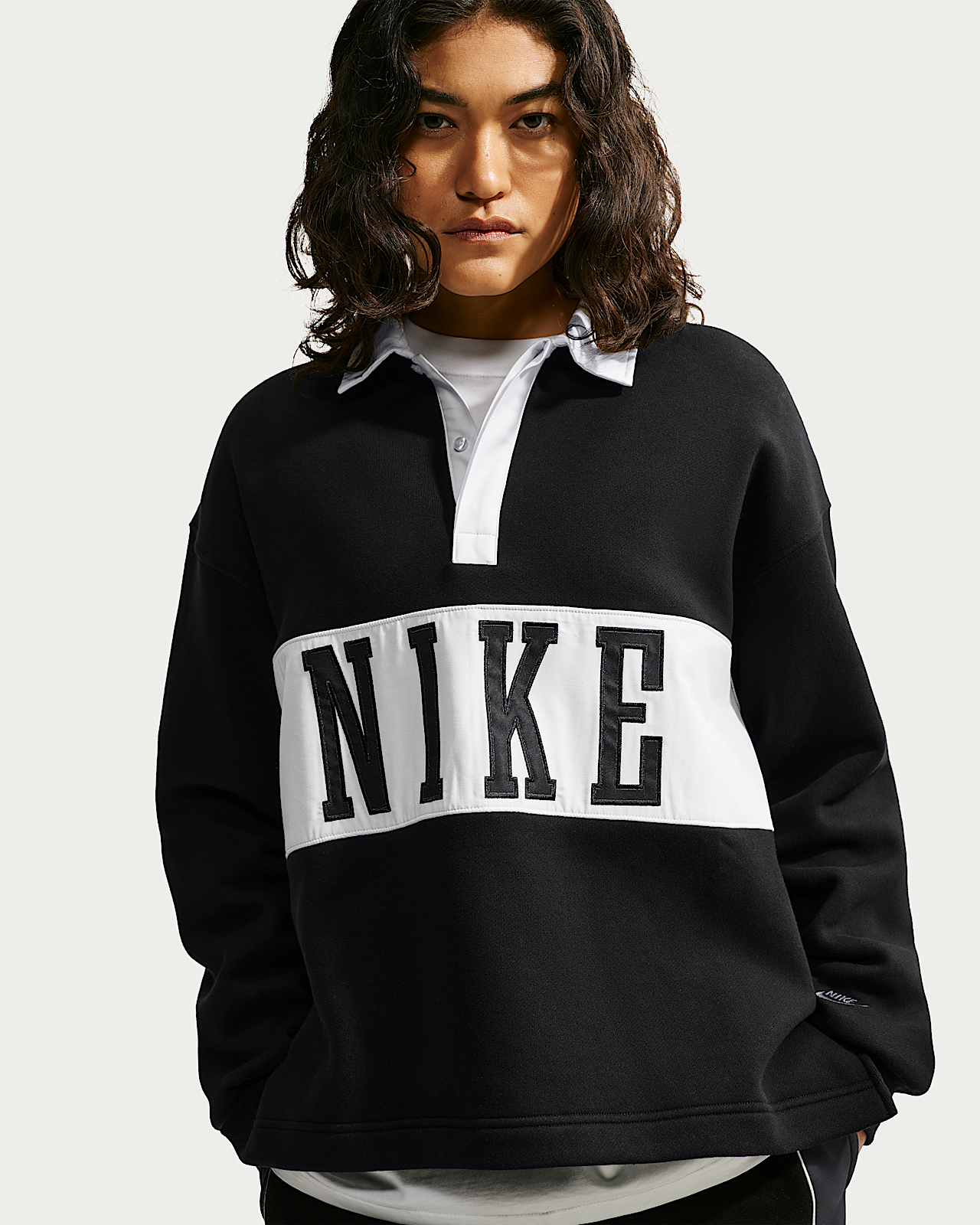 Женский свитшот Nike Studio Fleece Medium Weight Oversized Rugby