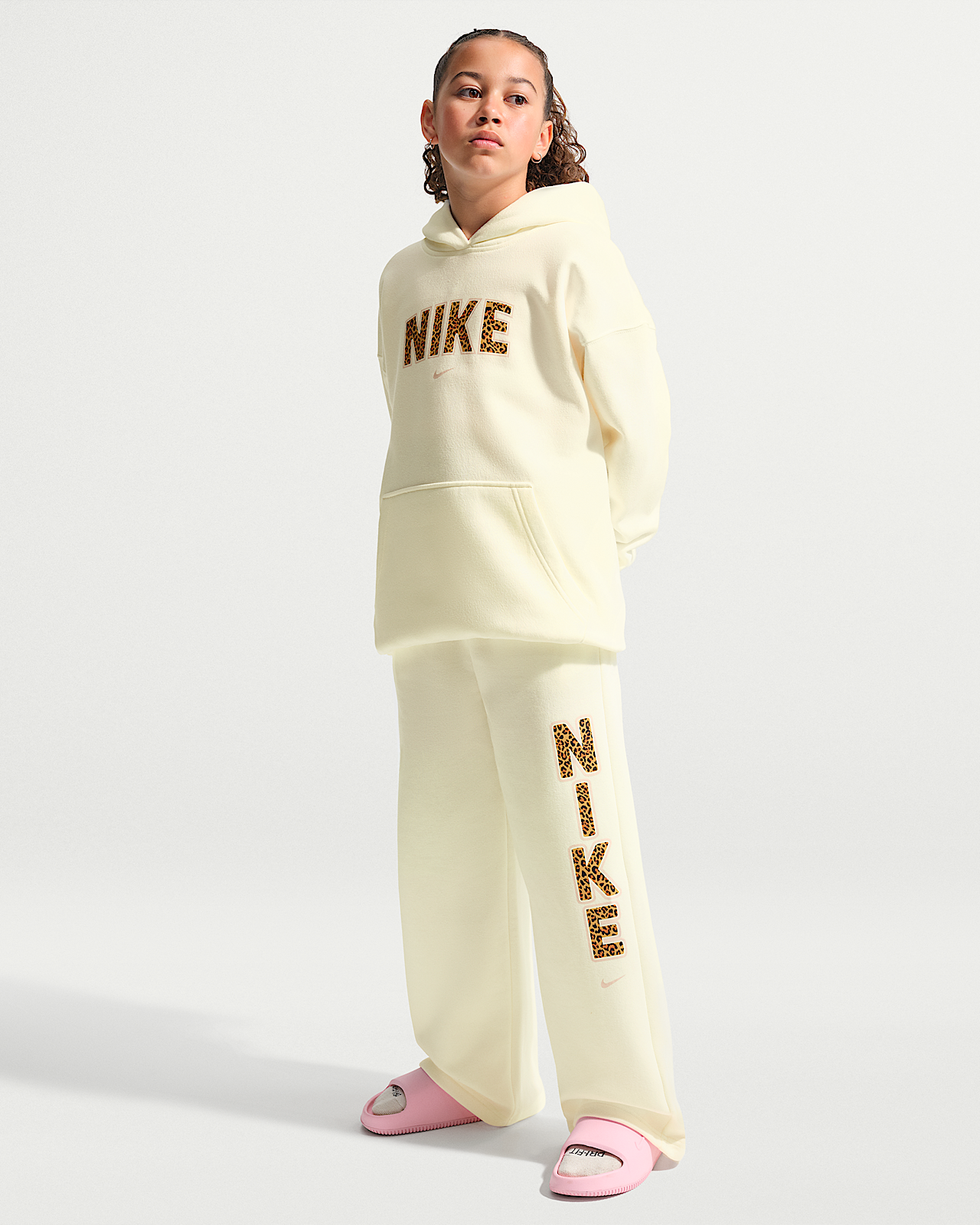 Детские  Nike Sportswear Studio Big Kids' (Girls') Fleece Open-Hem Pants