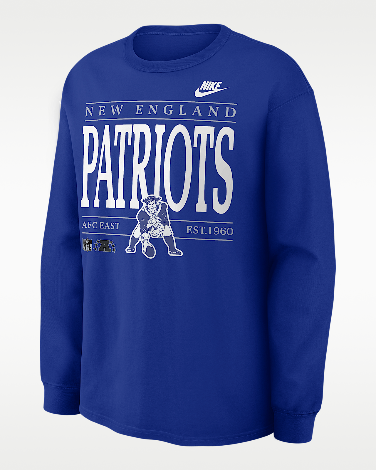 Мужская футболка New England Patriots Rewind Max90 Nike NFL Long-Sleeve