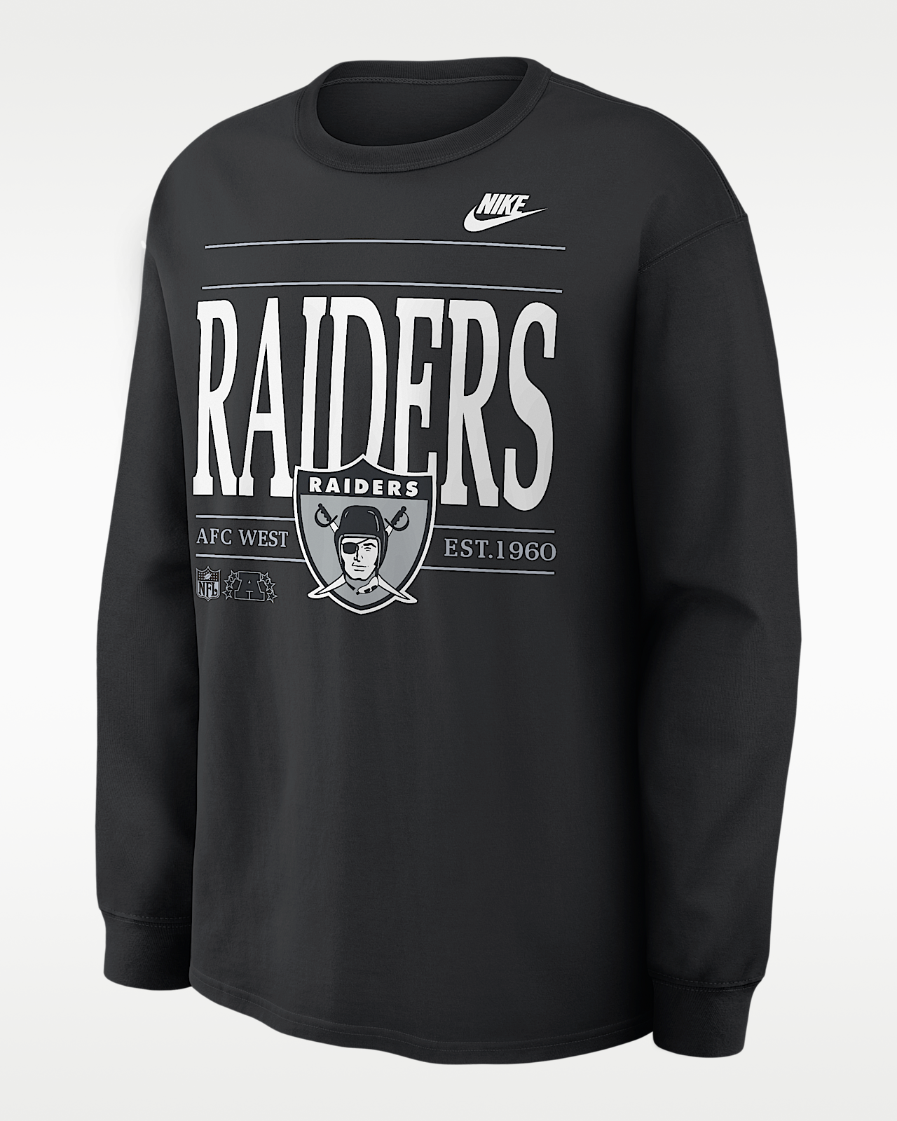 Мужская футболка Las Vegas Raiders Rewind Max90 Nike NFL Long-Sleeve