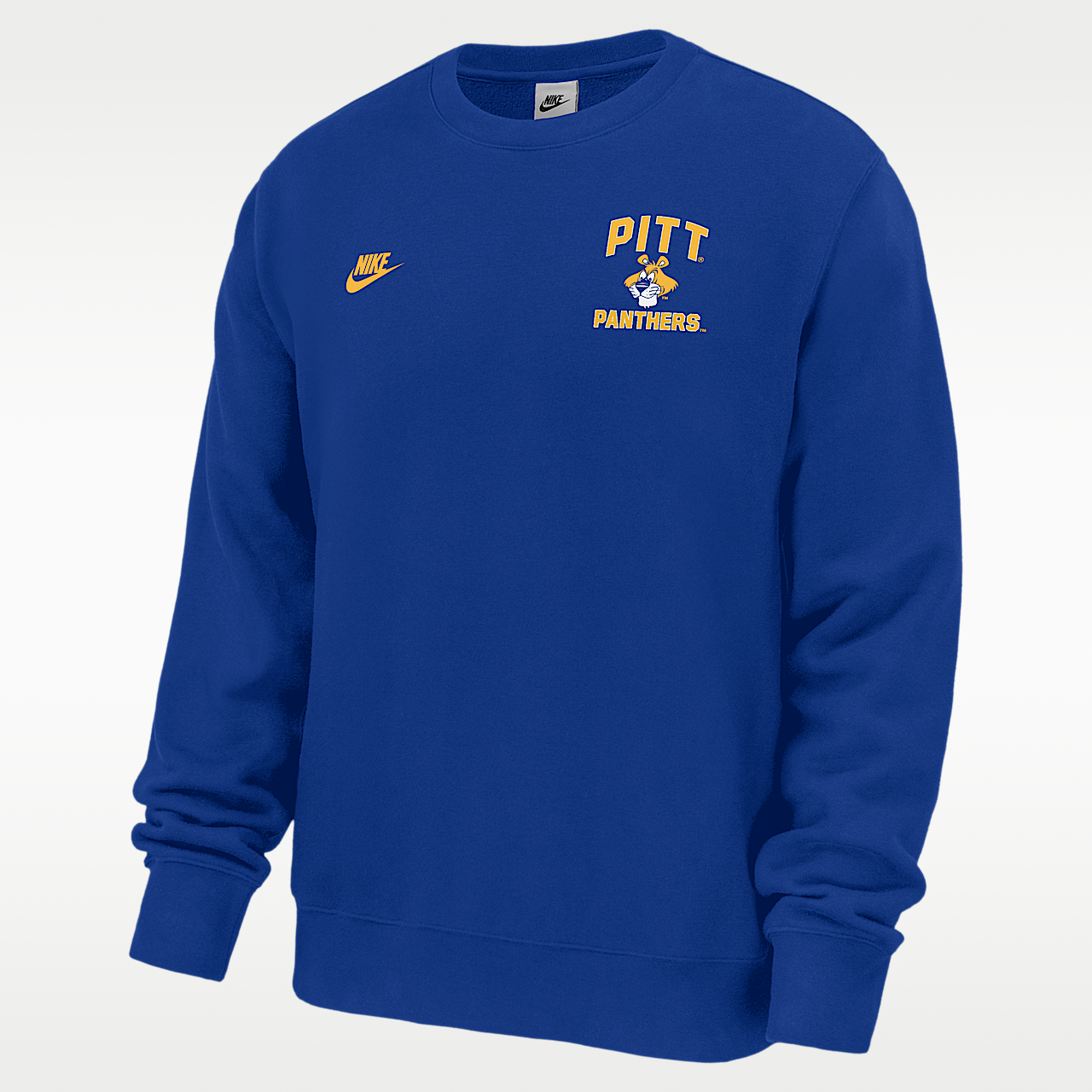 Мужской свитшот Pittsburgh Panthers Club Nike Football Fleece Crew-Neck для футбола