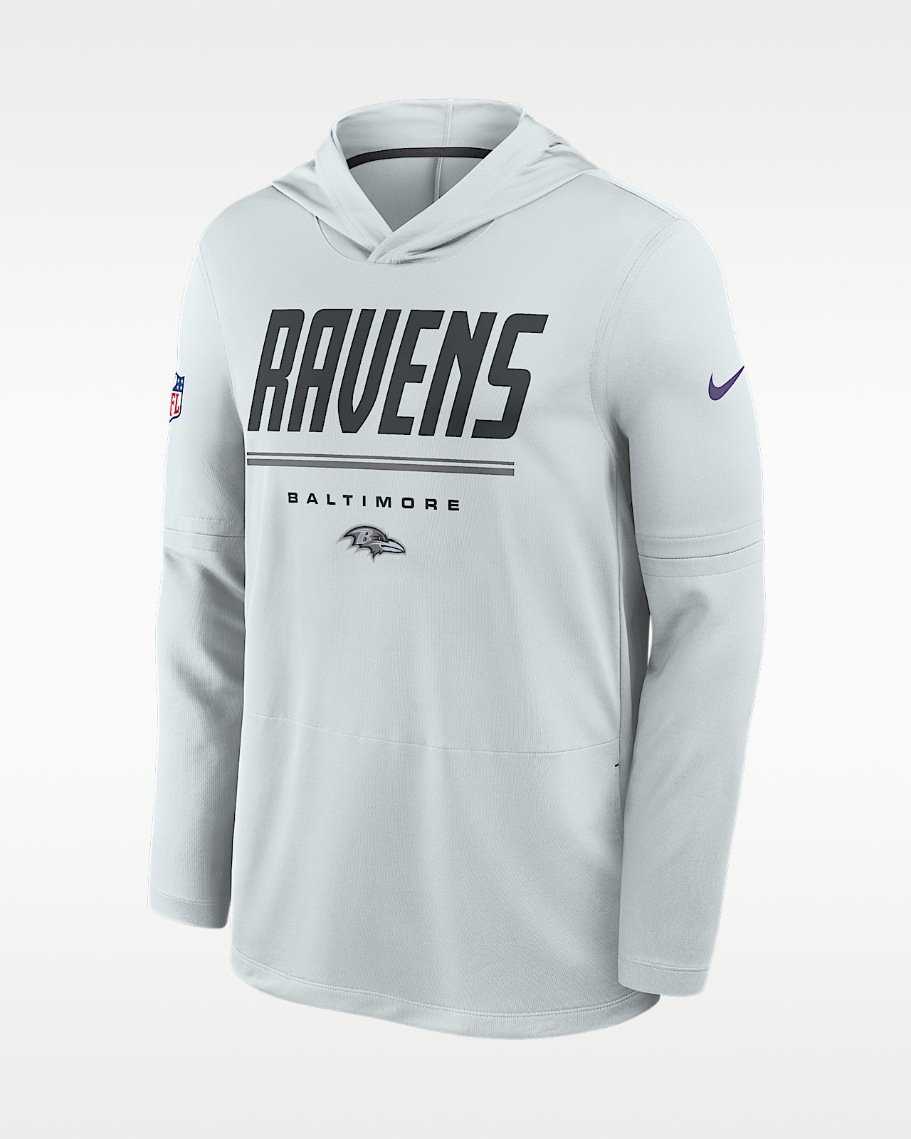 Мужские  Baltimore Ravens Sideline Nike Dri-FIT NFL Long-Sleeve Hooded Top