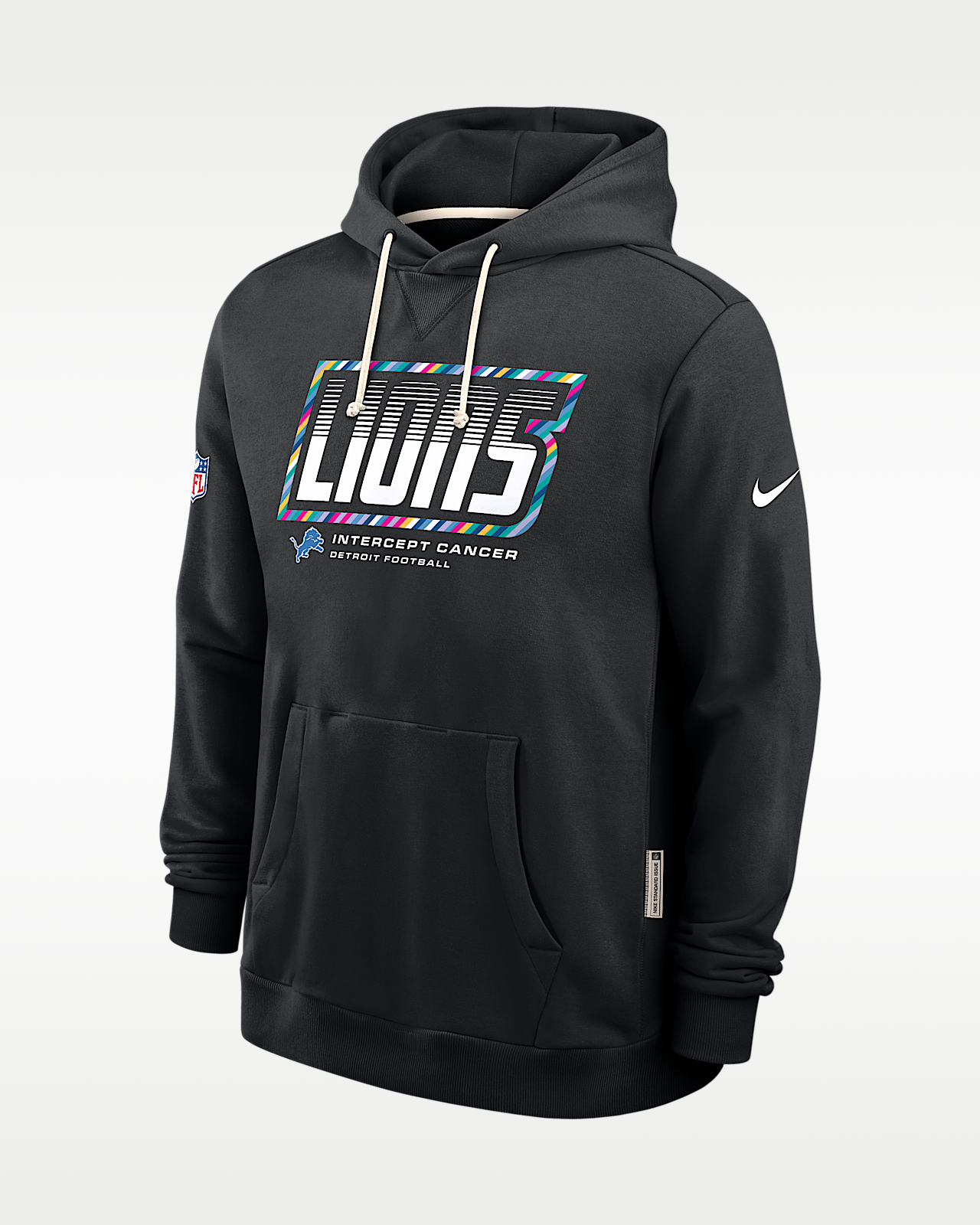 Мужское худи Detroit Lions Crucial Catch Sideline Standard Issue Nike Dri-FIT NFL Pullover Hoodie