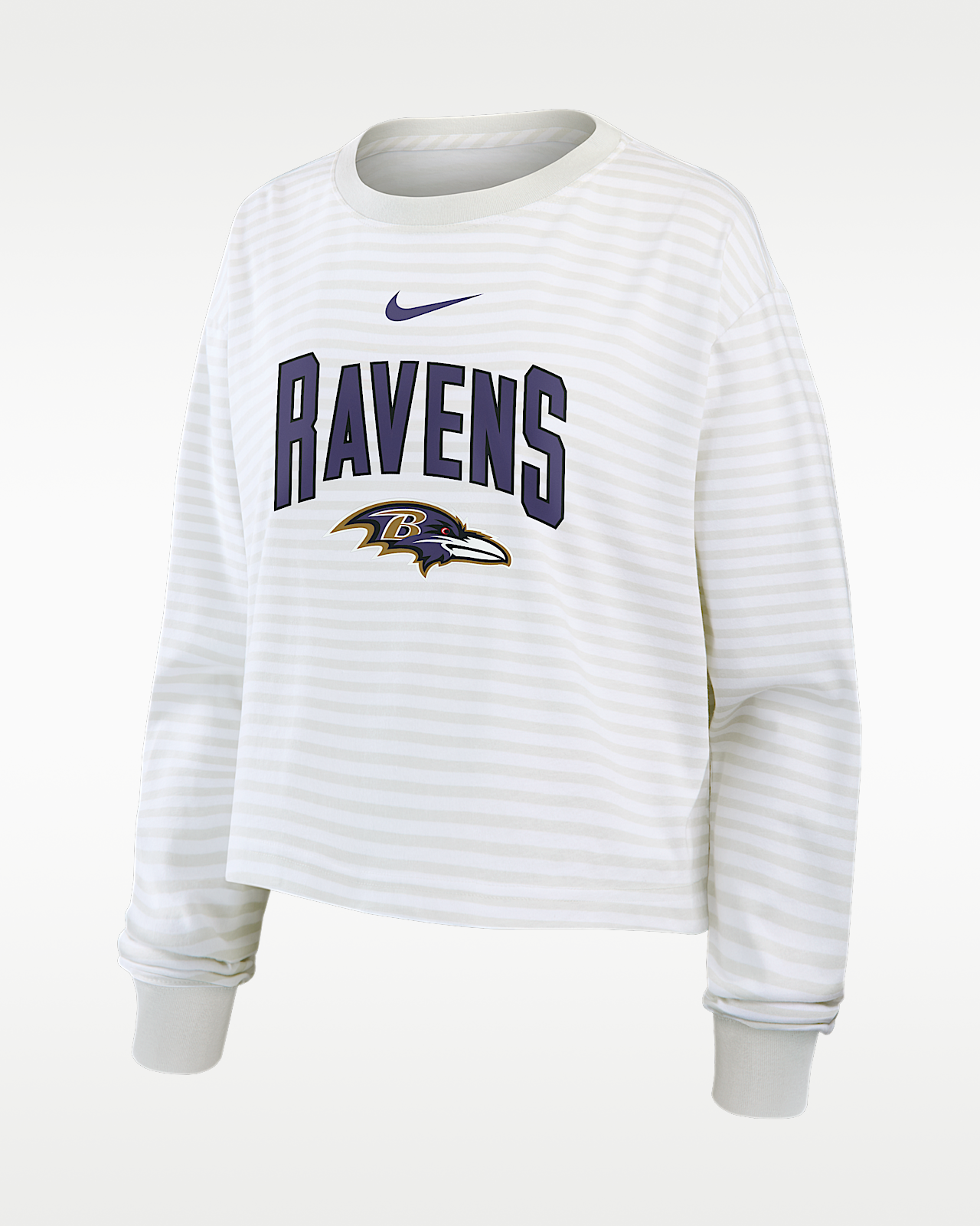 Женская футболка Baltimore Ravens Primetime Nike Cropped Long-Sleeve