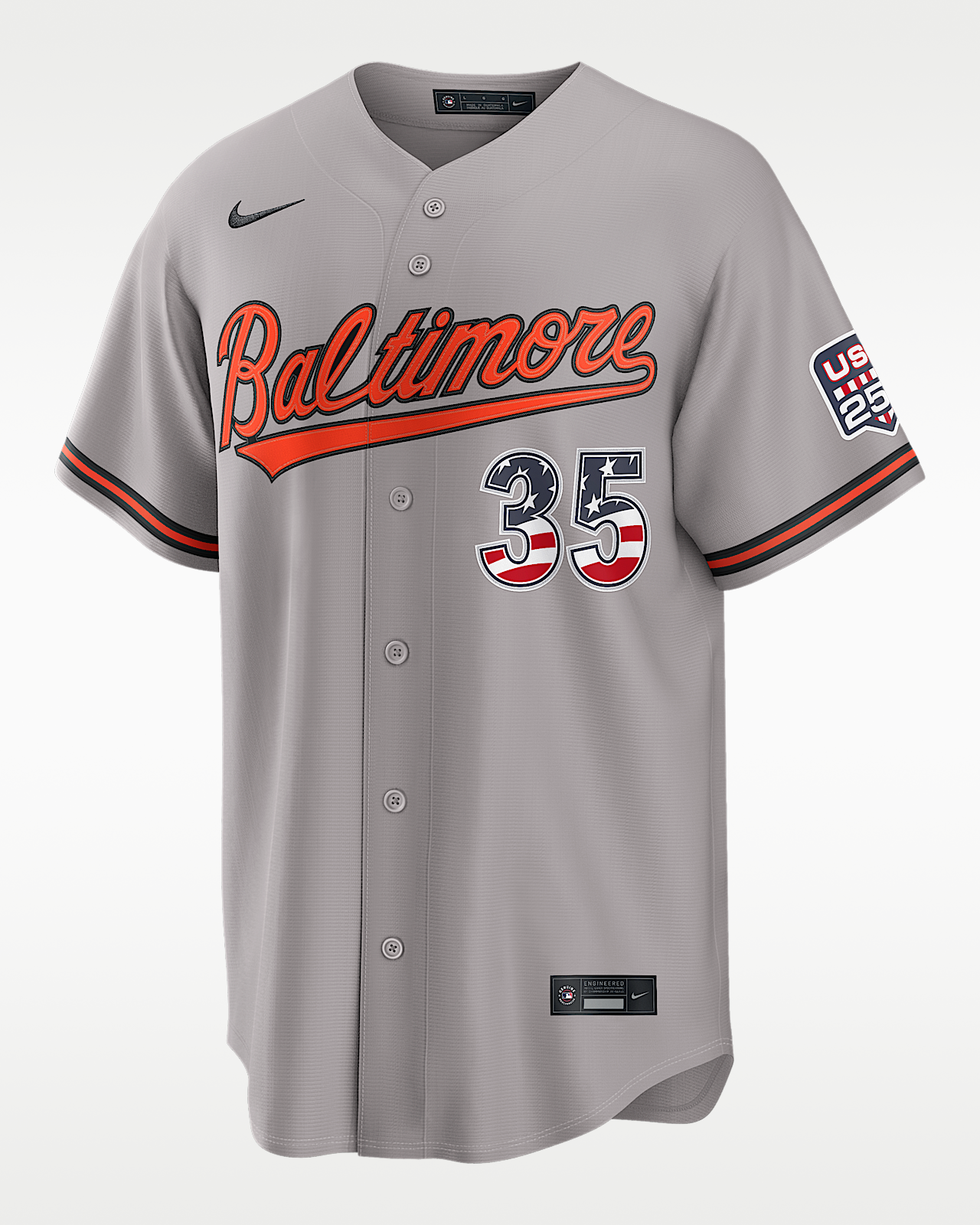 Мужские джерси Adley Rutschman Baltimore Orioles USA 250 Nike MLB Stadium Jersey