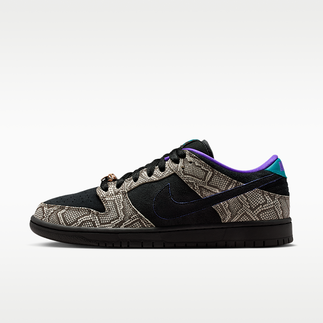 Nike Dunk Low sneaker String/Bright Spruce/Fierce Purple/Zwart