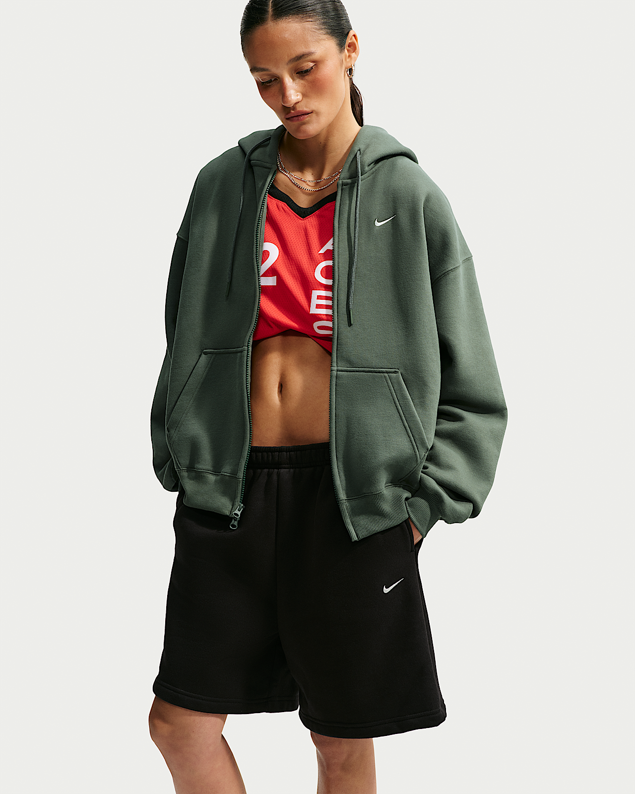Женское худи Nike Studio Fleece Medium Weight Oversized Full-Zip Hoodie