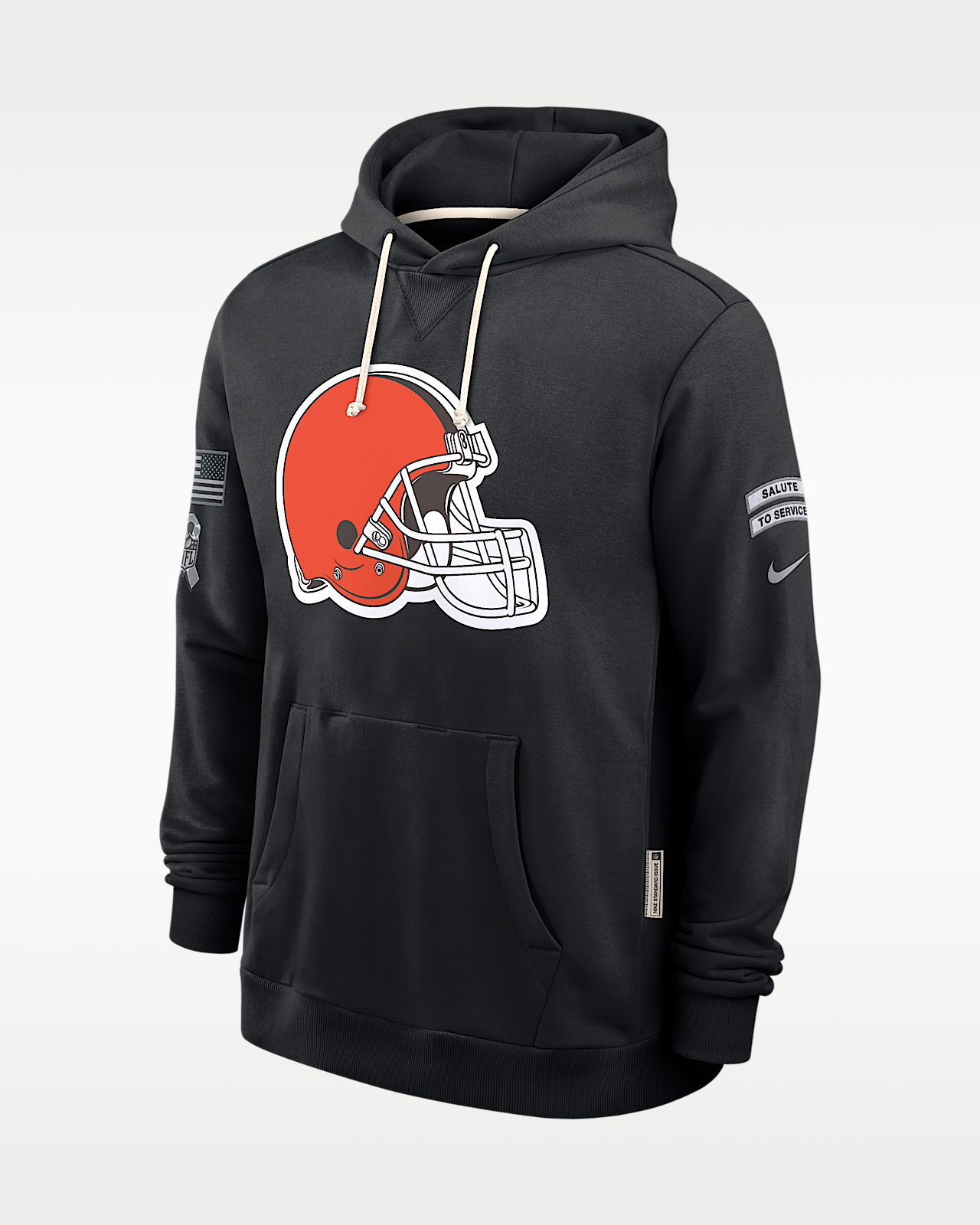 Мужское худи Cleveland Browns Salute to Service Sideline Nike Dri-FIT NFL Pullover Hoodie