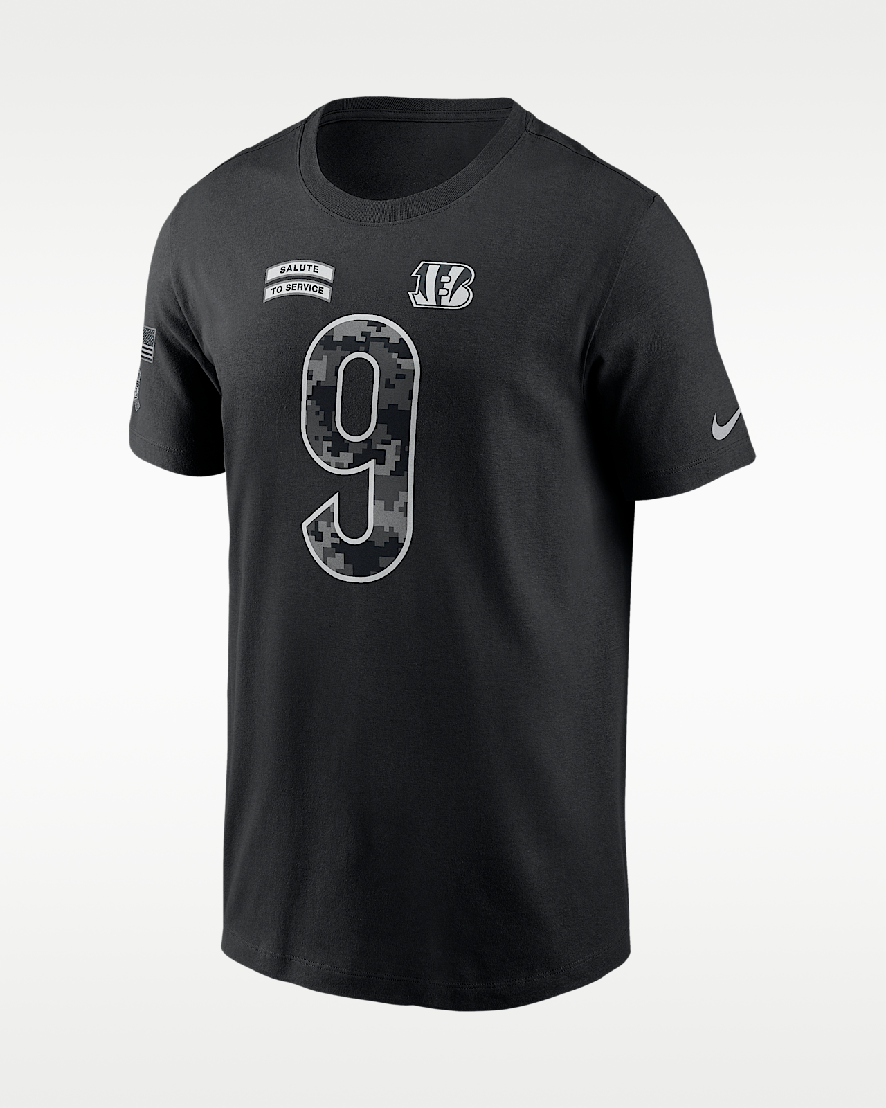 Мужская футболка Joe Burrow Cincinnati Bengals Salute to Service Nike NFL