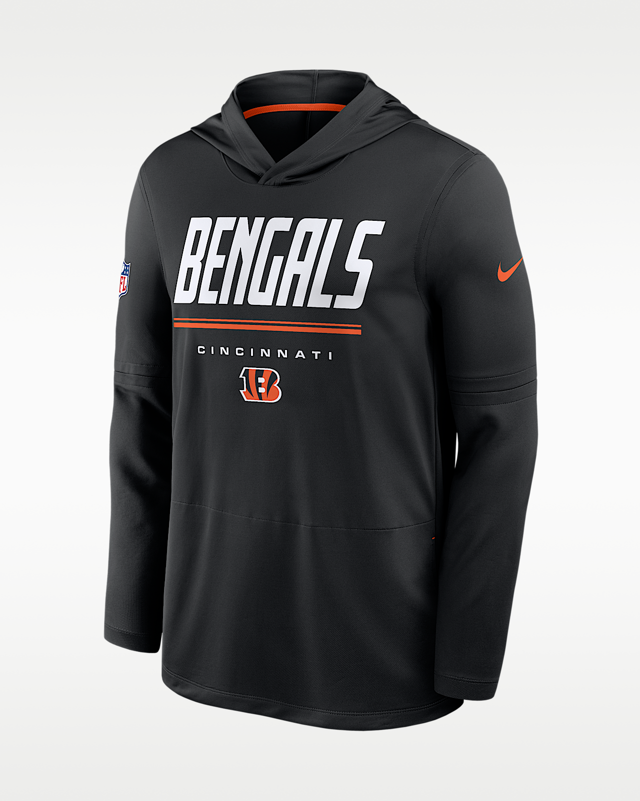 Мужские  Cincinnati Bengals Sideline Nike Dri-FIT NFL Long-Sleeve Hooded Top