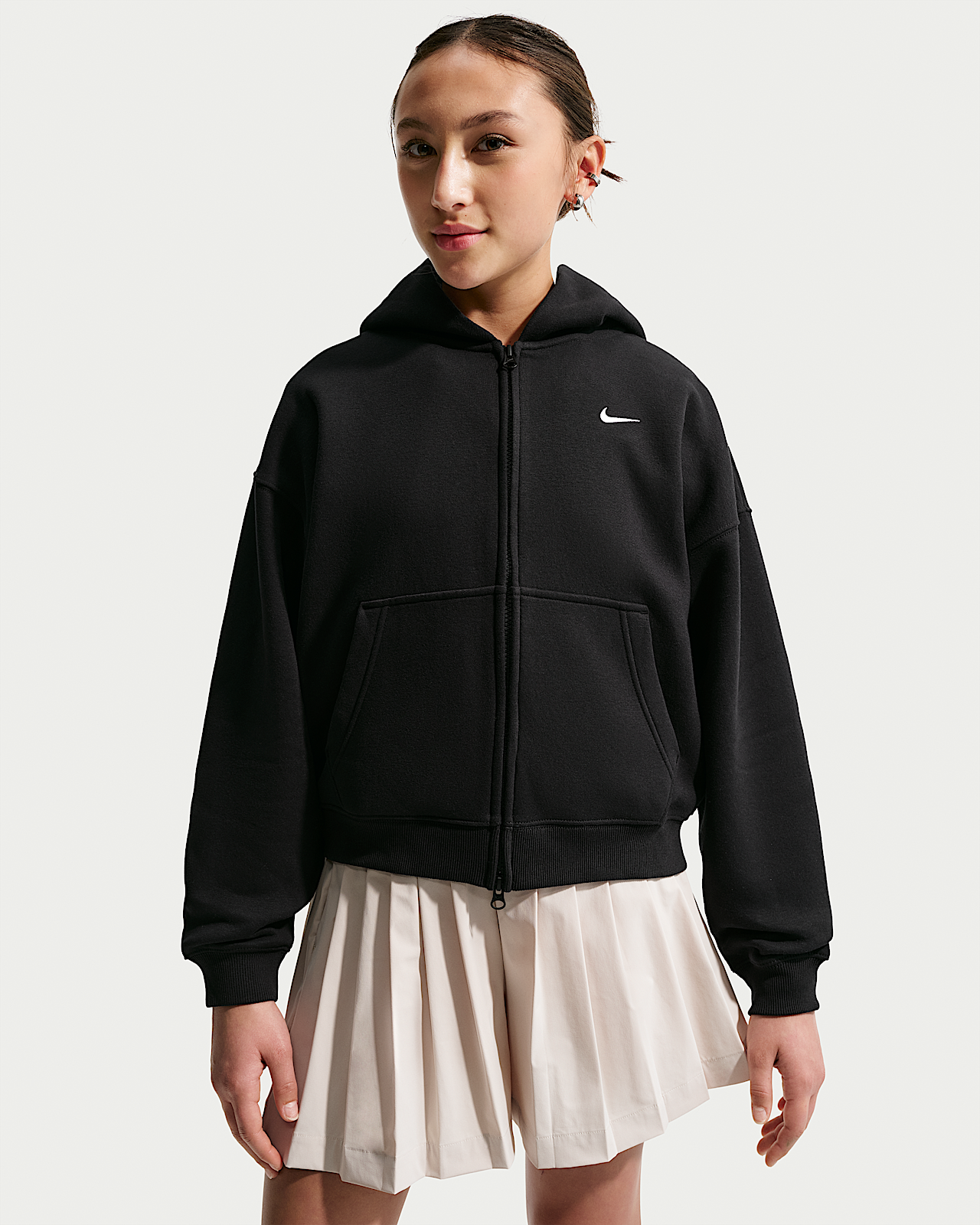 Детское худи Nike Sportswear Studio Fleece Big Kids' (Girls') Oversized Full-Zip Hoodie