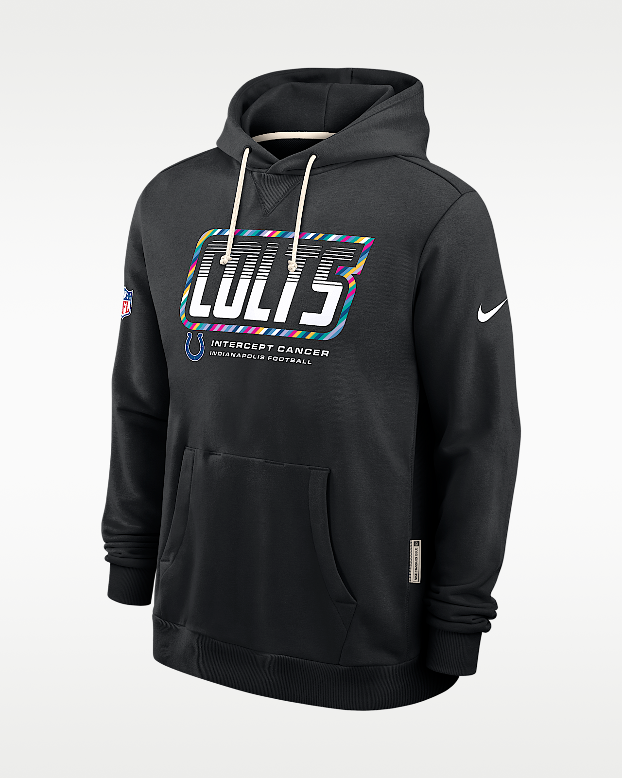 Мужское худи Indianapolis Colts Crucial Catch Sideline Standard Issue Nike Dri-FIT NFL Pullover Hoodie