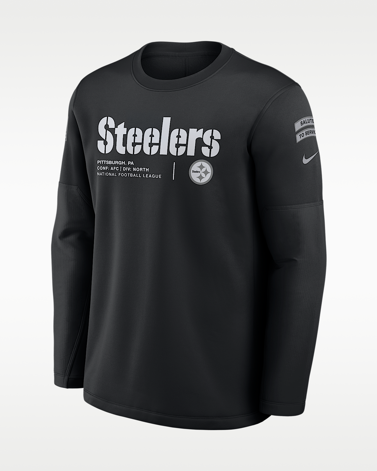 Мужские  Pittsburgh Steelers Salute to Service Sideline Coaches Nike NFL Pullover Crew