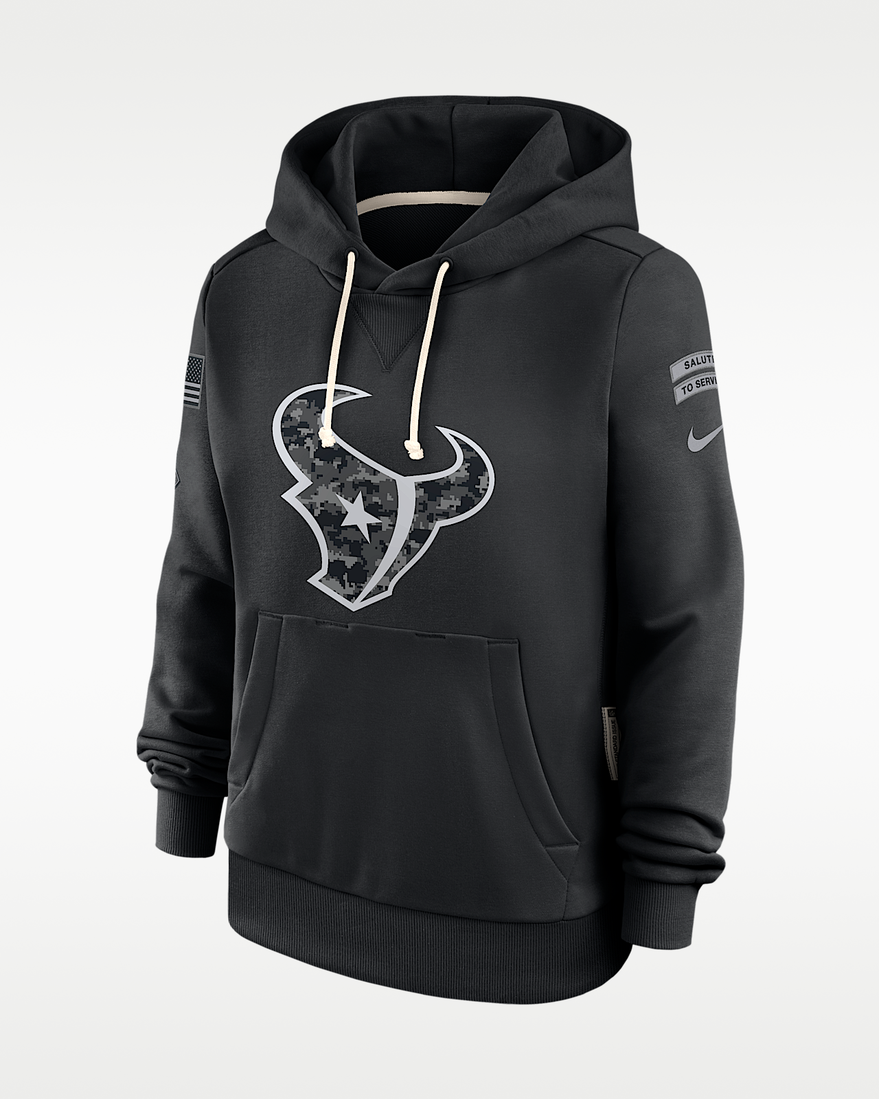 Женское худи Houston Texans Salute to Service Sideline Nike Dri-FIT NFL Pullover Hoodie