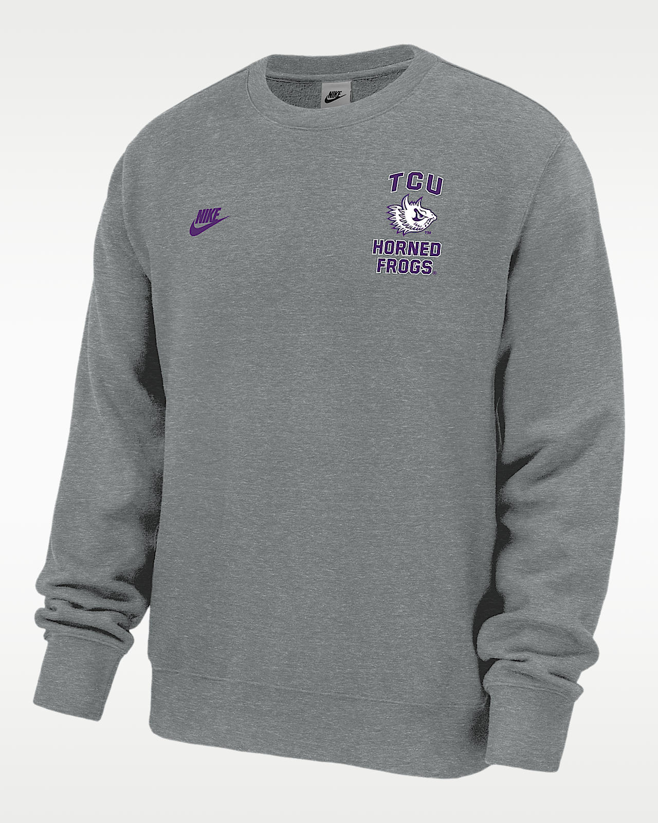 Мужской свитшот TCU Horned Frogs Club Nike Football Fleece Crew-Neck для футбола