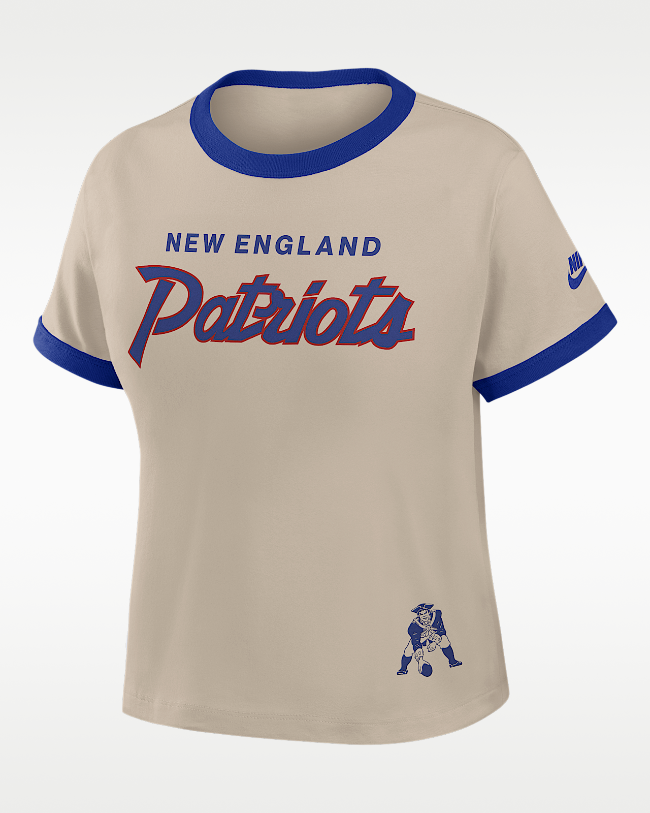 Женская футболка New England Patriots Rewind Ringer Mod Nike NFL Cropped