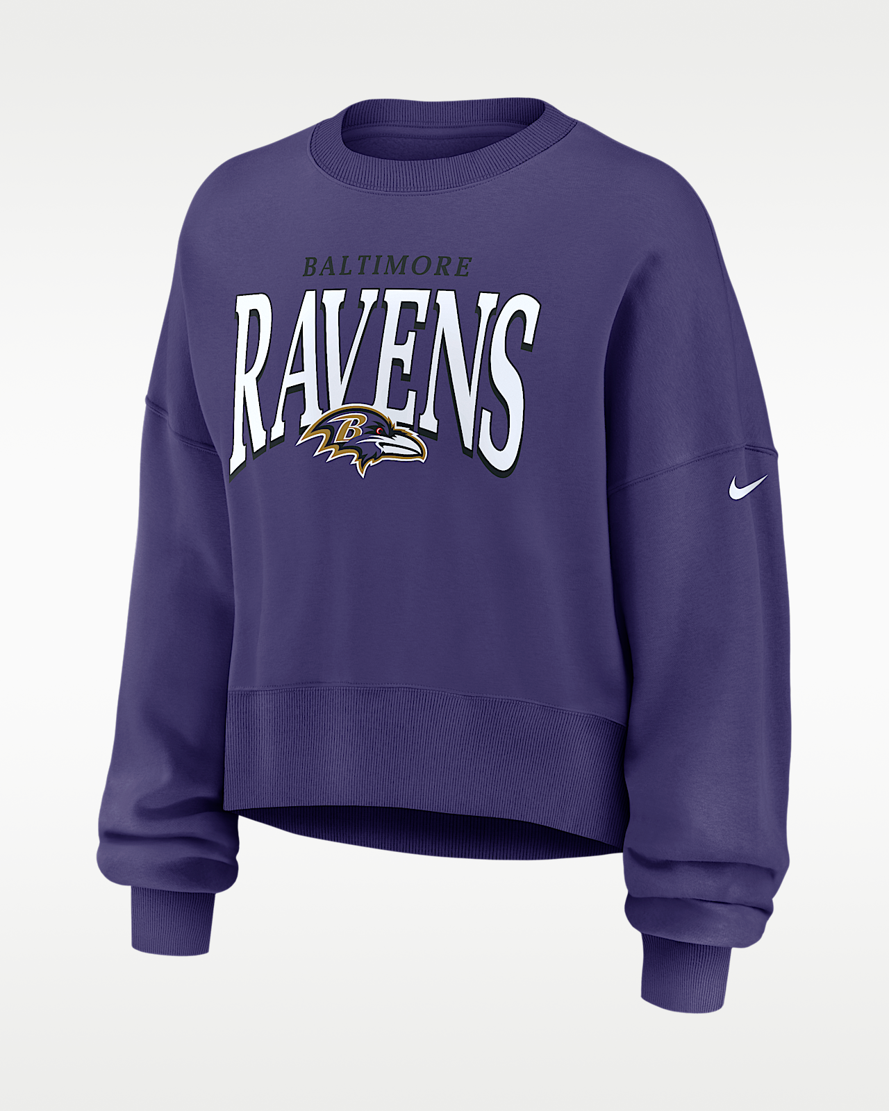 Женские  Baltimore Ravens Rewind Phoenix Nike NFL Oversized Pullover Crew