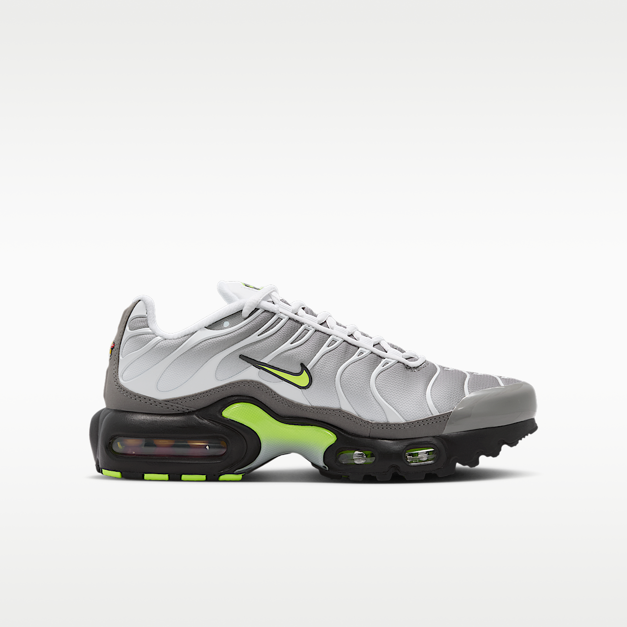 Nike Air Max Plus sneaker Wit/Pearl Grey/Zwart/Neon Yellow