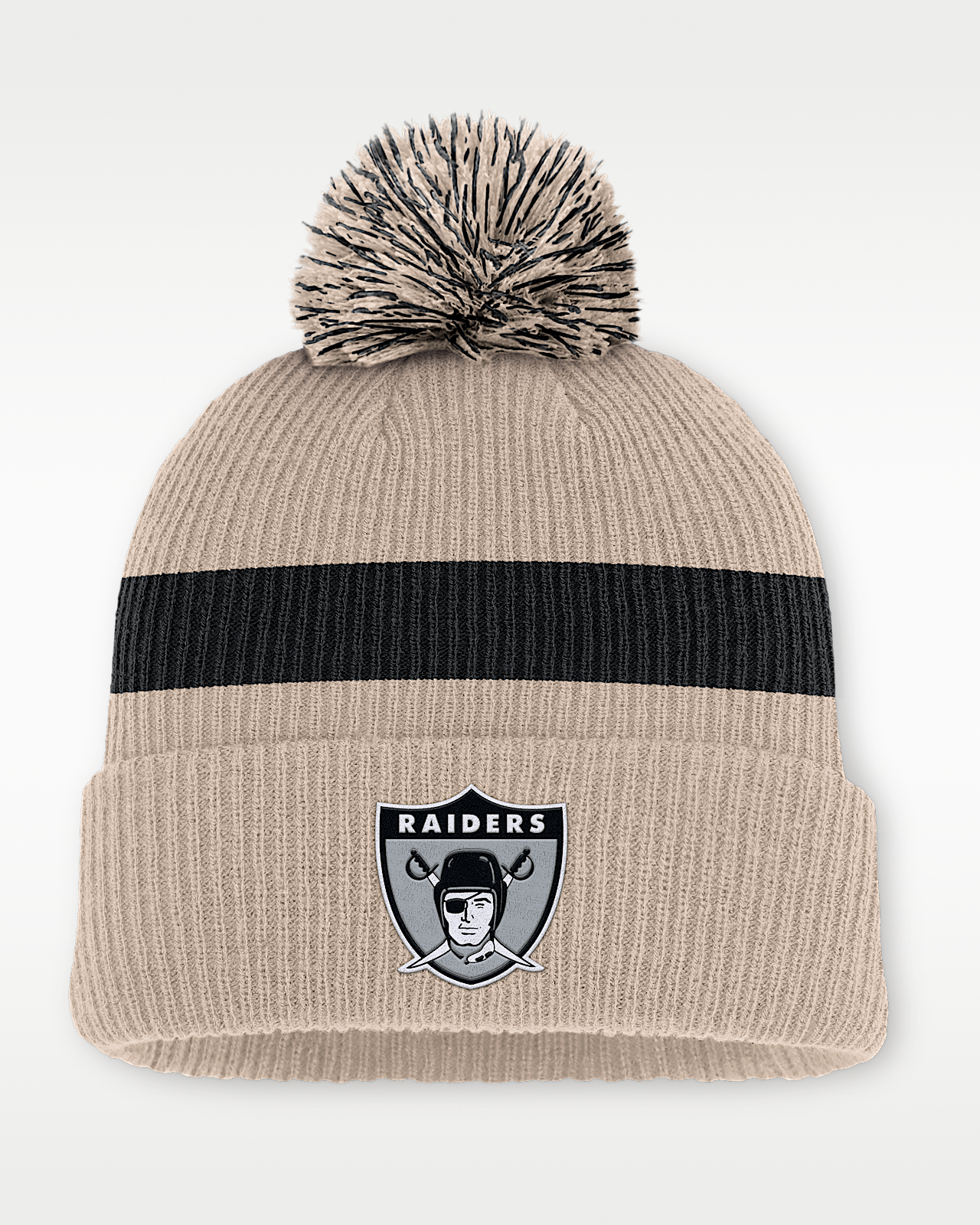 Мужские  Las Vegas Raiders Rewind Peak Nike NFL Cuffed Pom Beanie