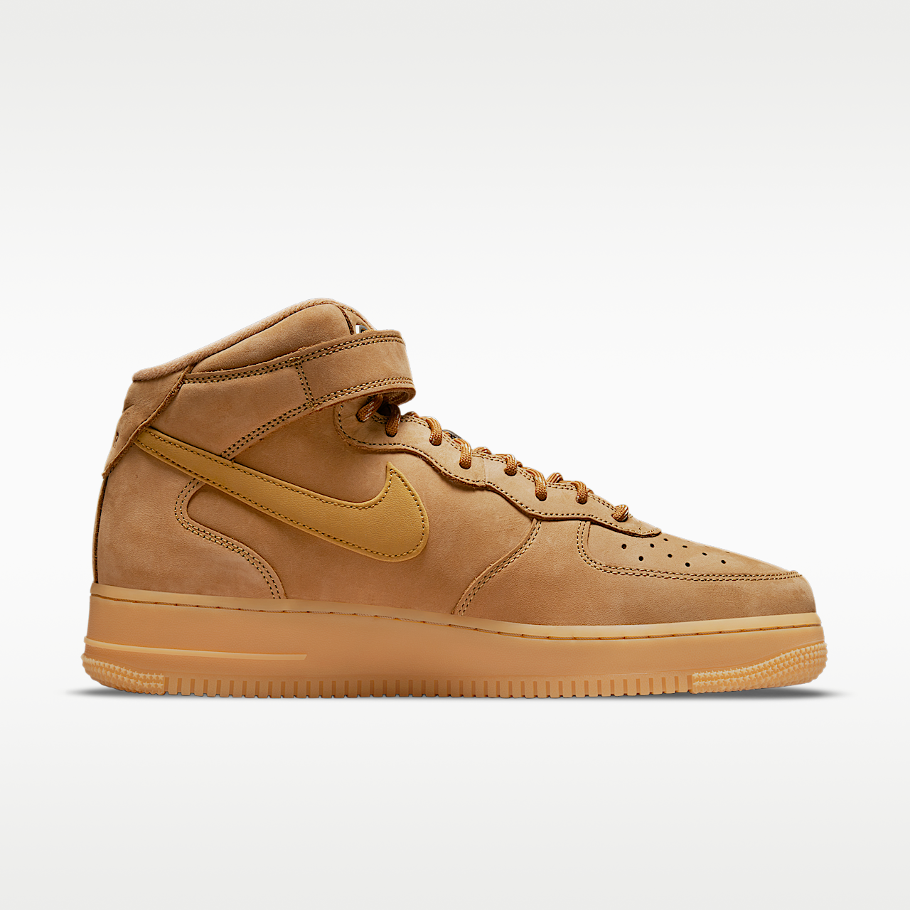 Nike Air Force 1 sneaker Flax/Gum Light Brown/Zwart/Wheat