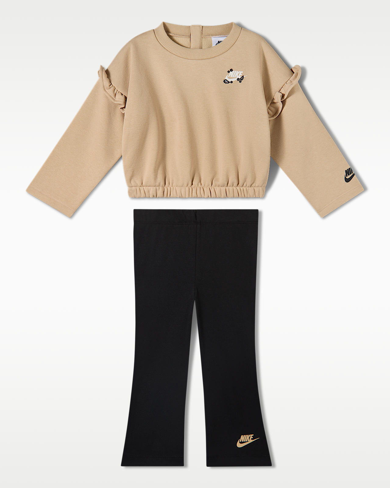 Детские тайтсы Nike Baby (12-24M) Ruffle Crew and Flared Leggings Set