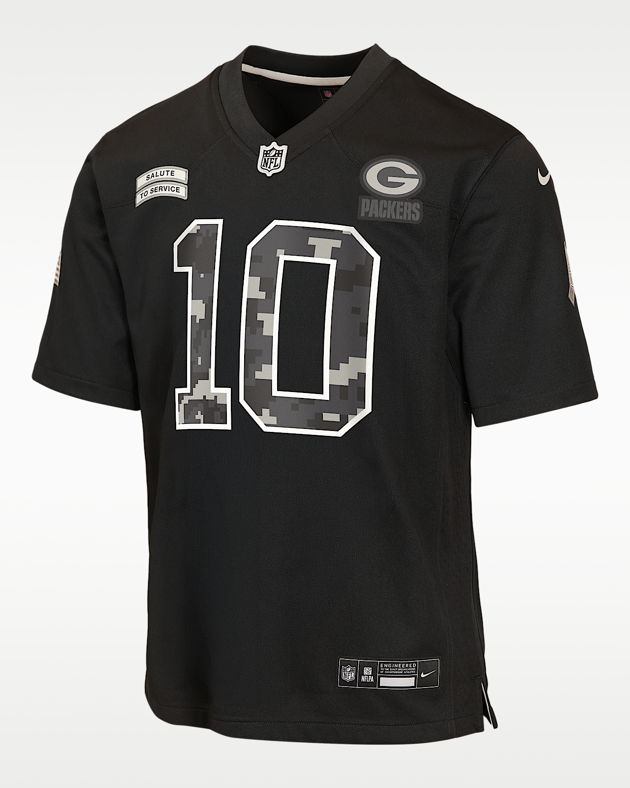 Детские джерси Jordan Love Green Bay Packers Salute to Service Big Kids' Nike NFL Game Jersey