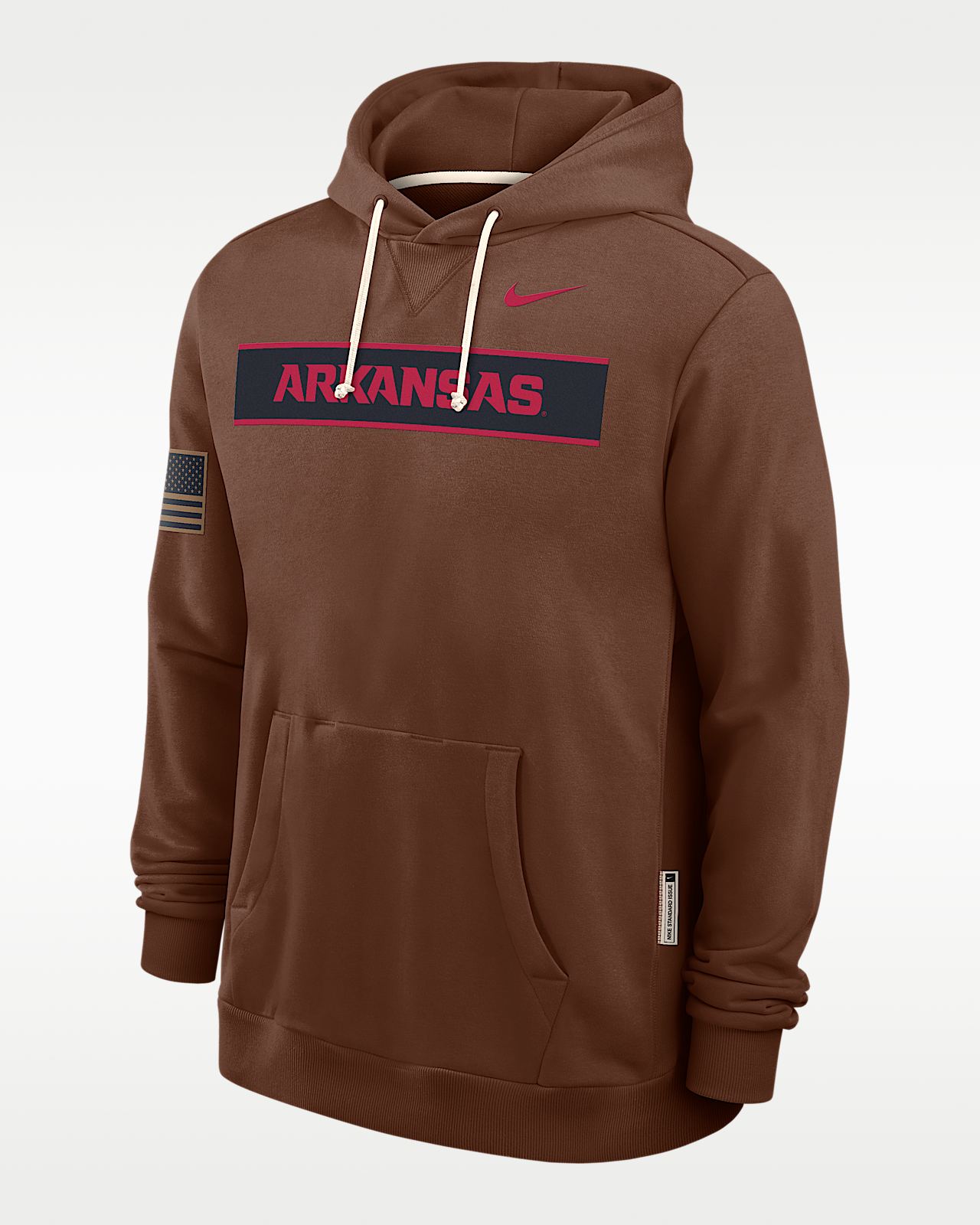 Мужские  Arkansas 2026 Military Appreciation Nike Dri-FIT College Long-Sleeve Hooded Top