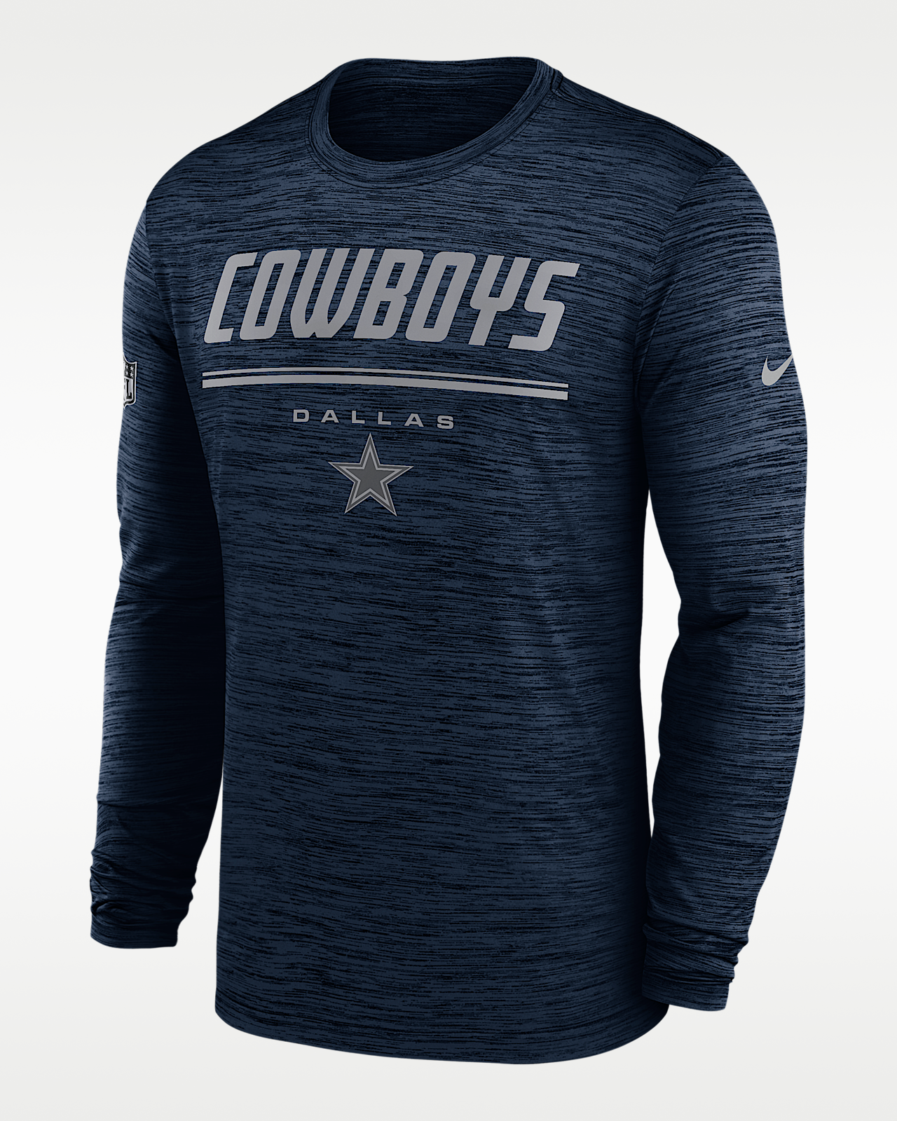 Мужская футболка Dallas Cowboys Sideline Team Issue Velocity Nike Dri-FIT NFL Long-Sleeve