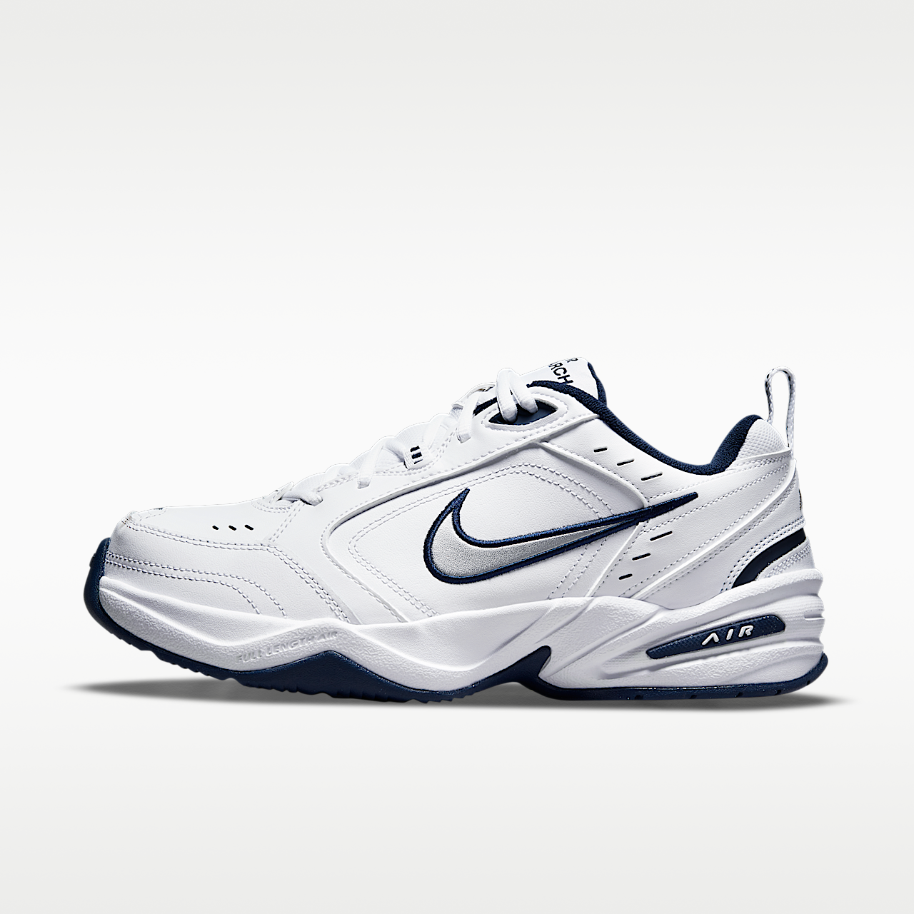 Nike Air Monarch IV (White/Midnight Navy/White/Metallic Silver)