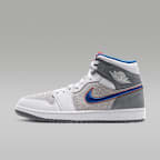Air Jordan 1 Mid SE Men's Shoes - Light Smoke Grey/University Red/Cool Grey/Varsity Royal